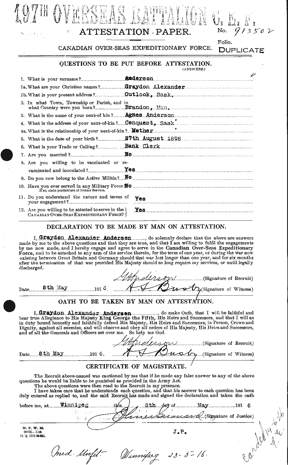 Personnel Records of the First World War - CEF 209659a