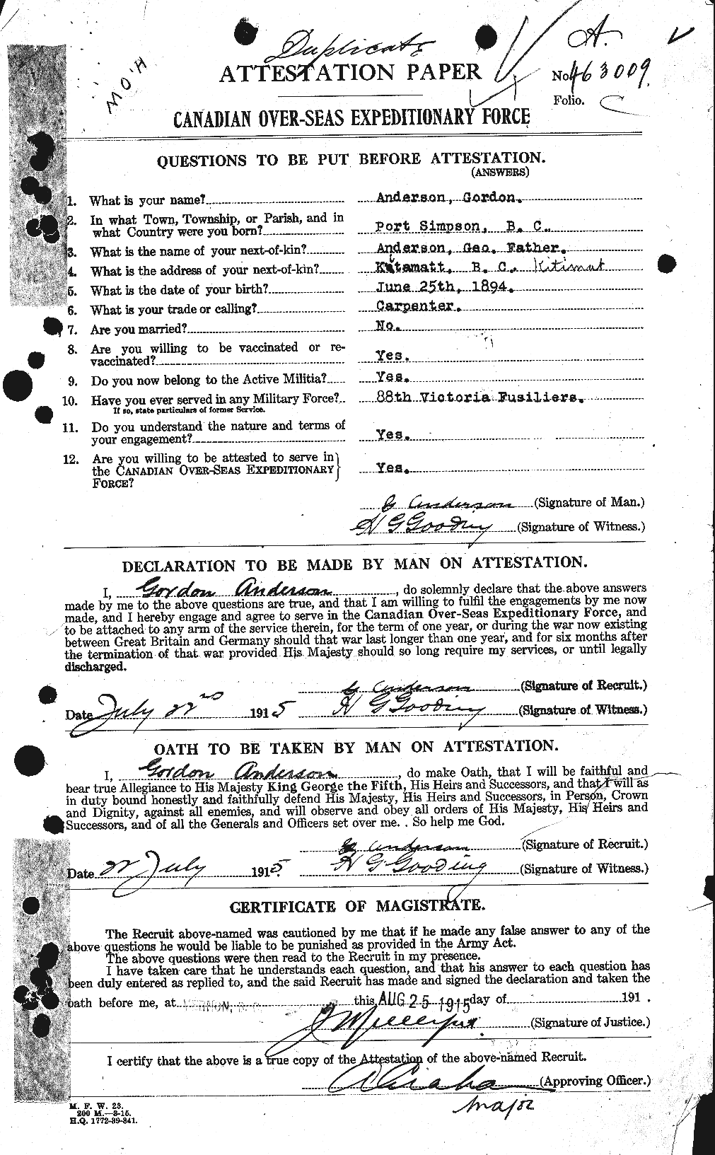 Personnel Records of the First World War - CEF 209668a
