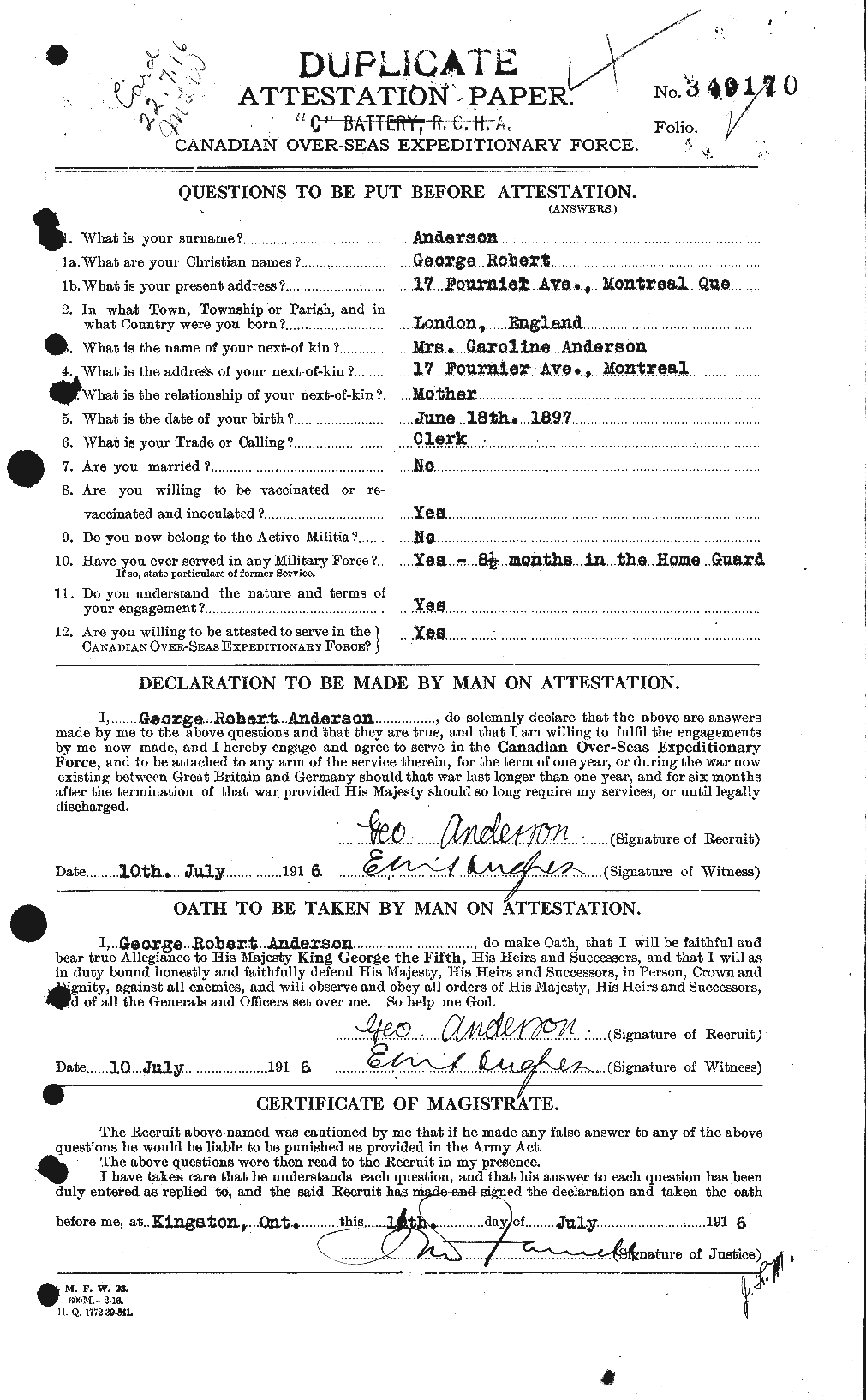 Personnel Records of the First World War - CEF 209700a