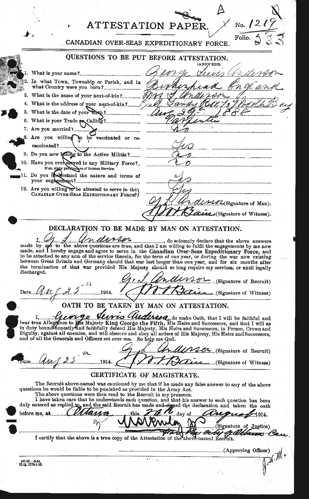 Personnel Records of the First World War - CEF 209713a