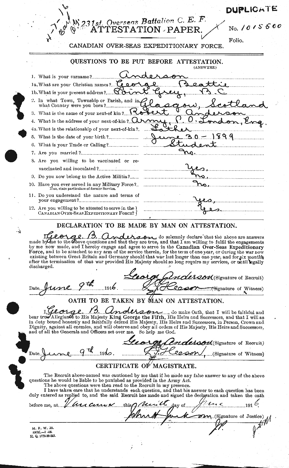 Personnel Records of the First World War - CEF 209737a