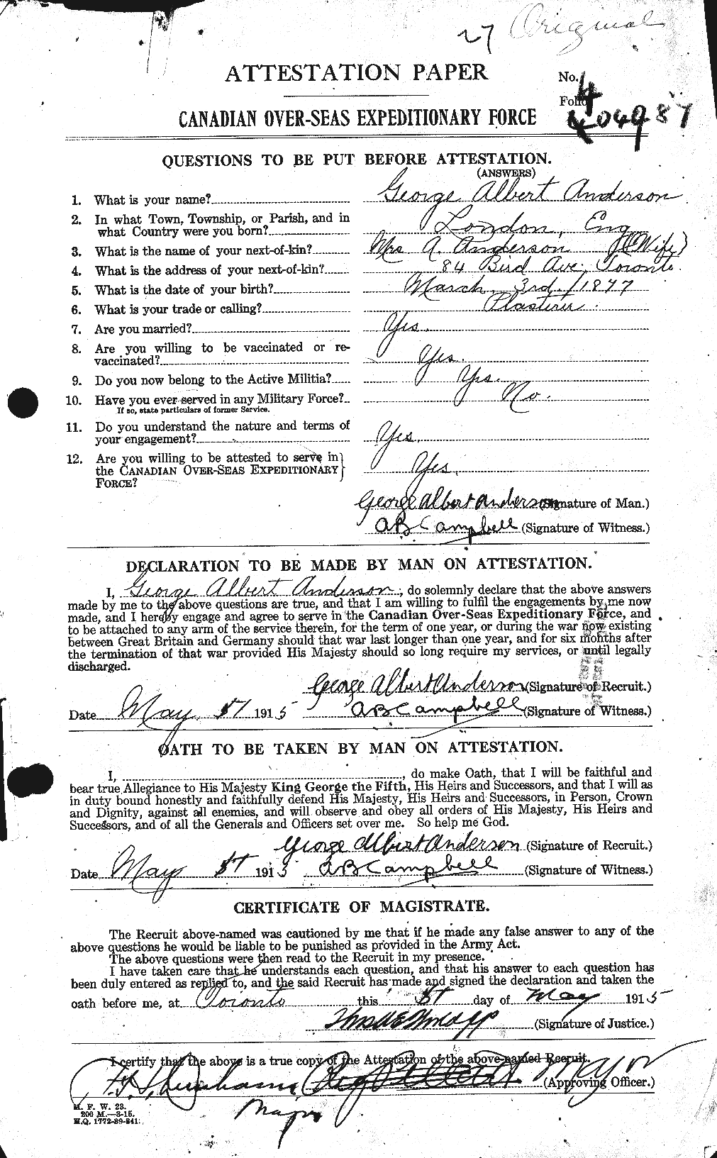 Personnel Records of the First World War - CEF 209745a