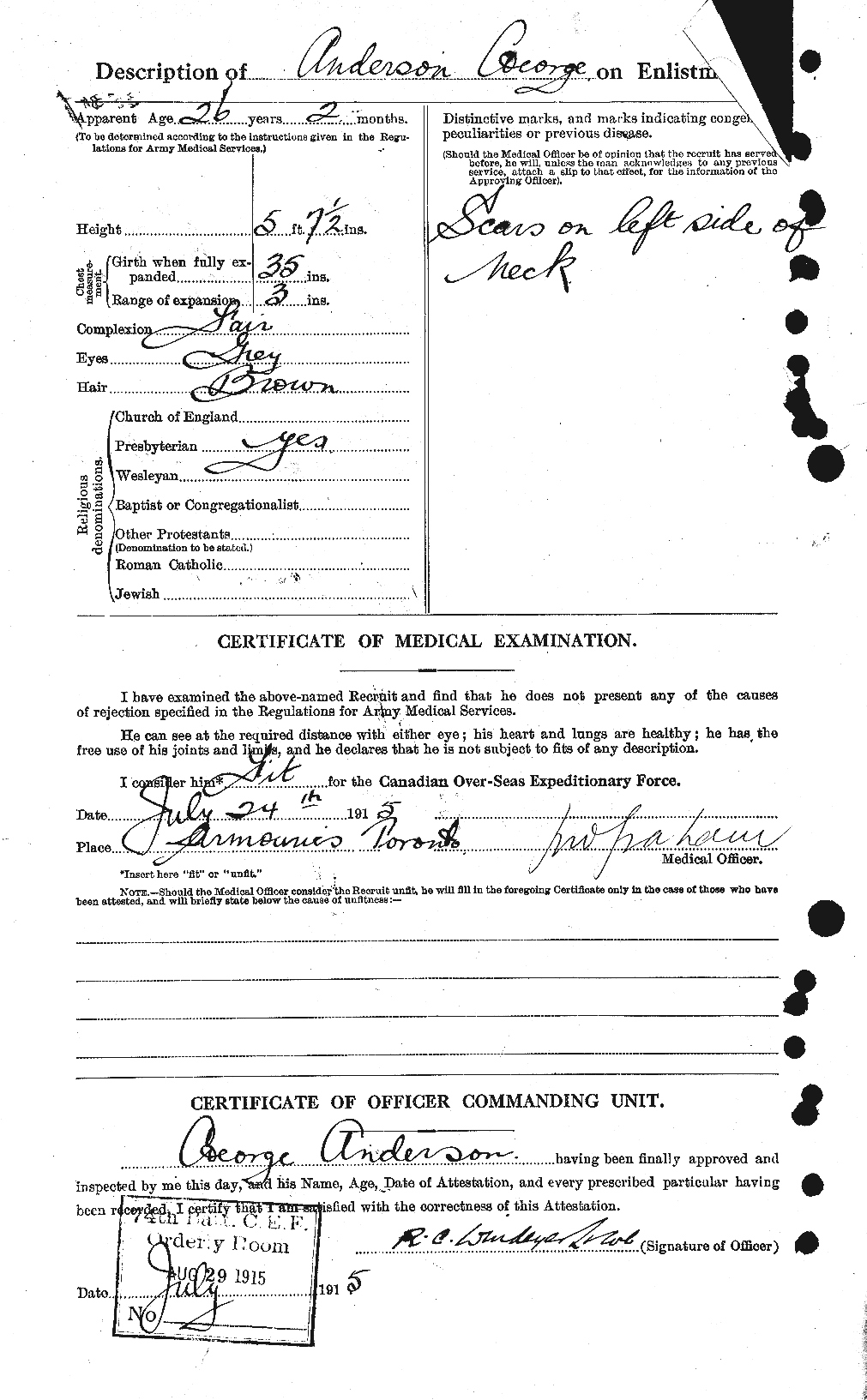 Dossiers du Personnel de la Première Guerre mondiale - CEC 209759b