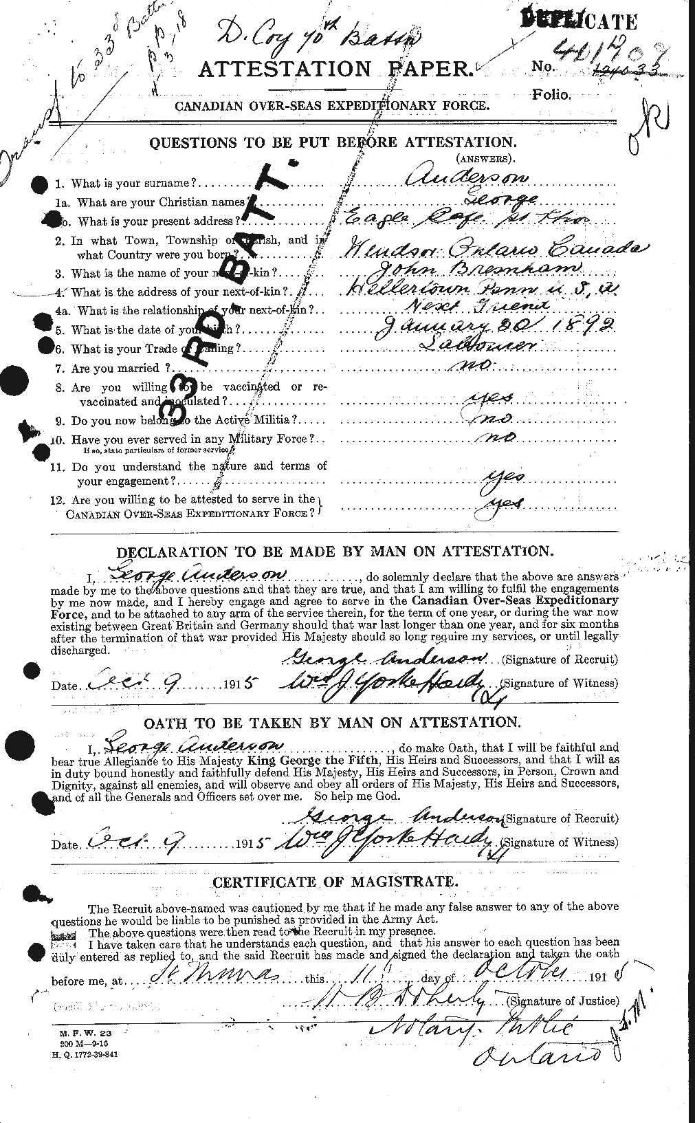 Personnel Records of the First World War - CEF 209777a