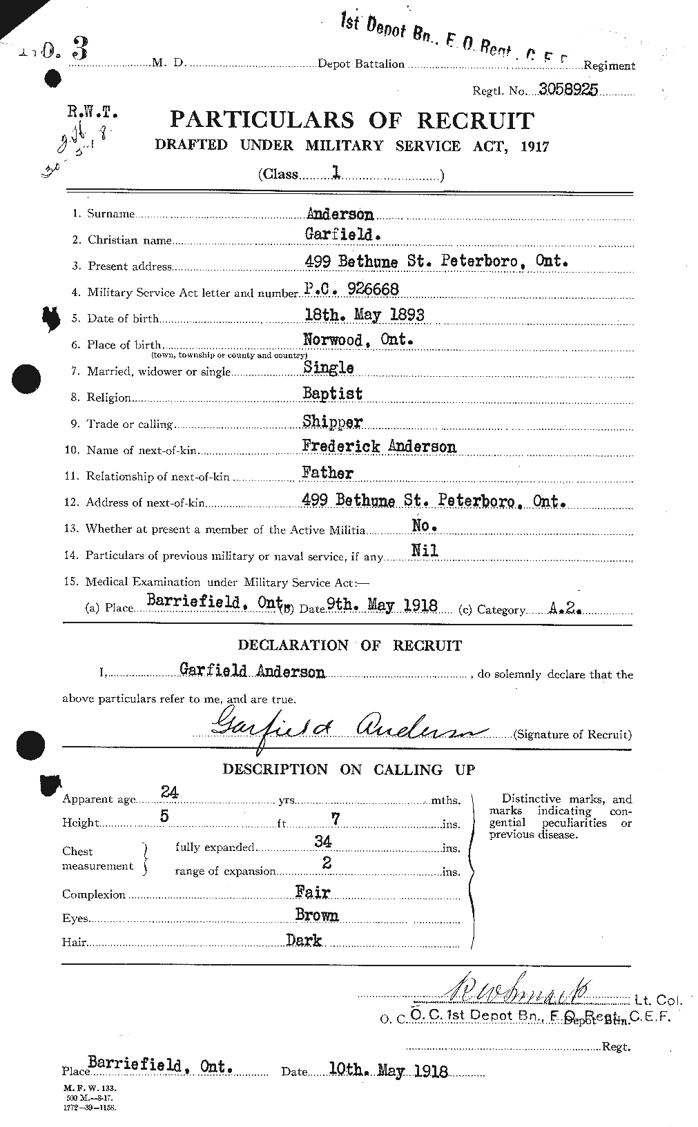 Personnel Records of the First World War - CEF 209795a