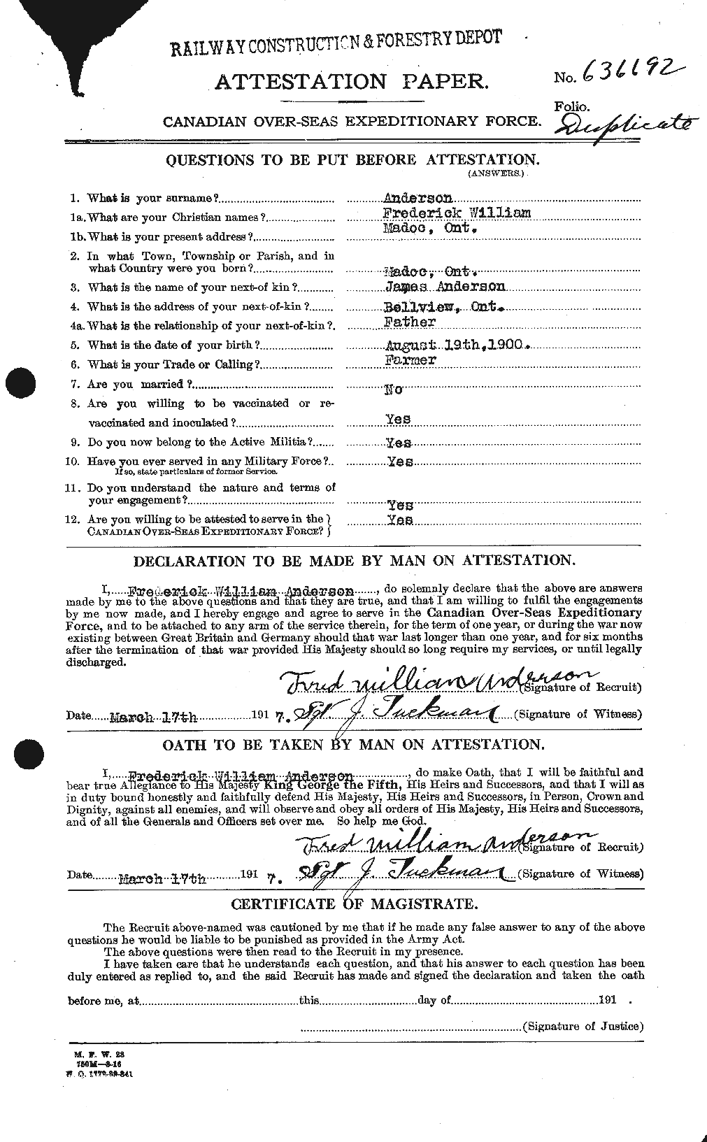 Personnel Records of the First World War - CEF 209802a