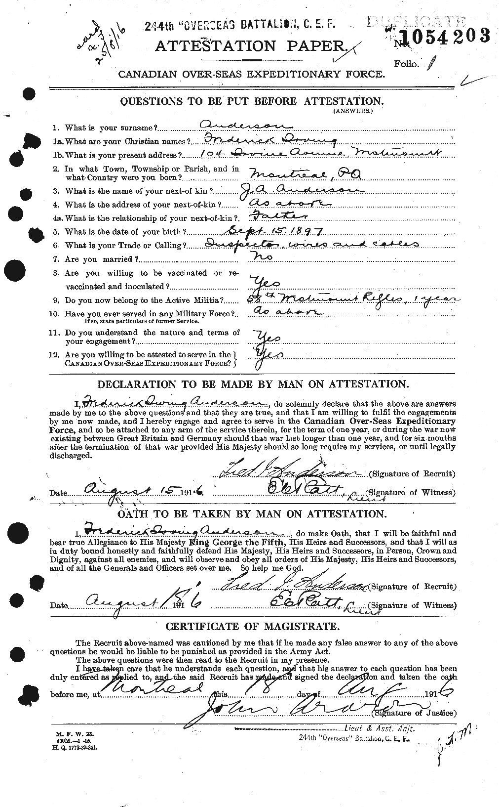 Personnel Records of the First World War - CEF 209814a