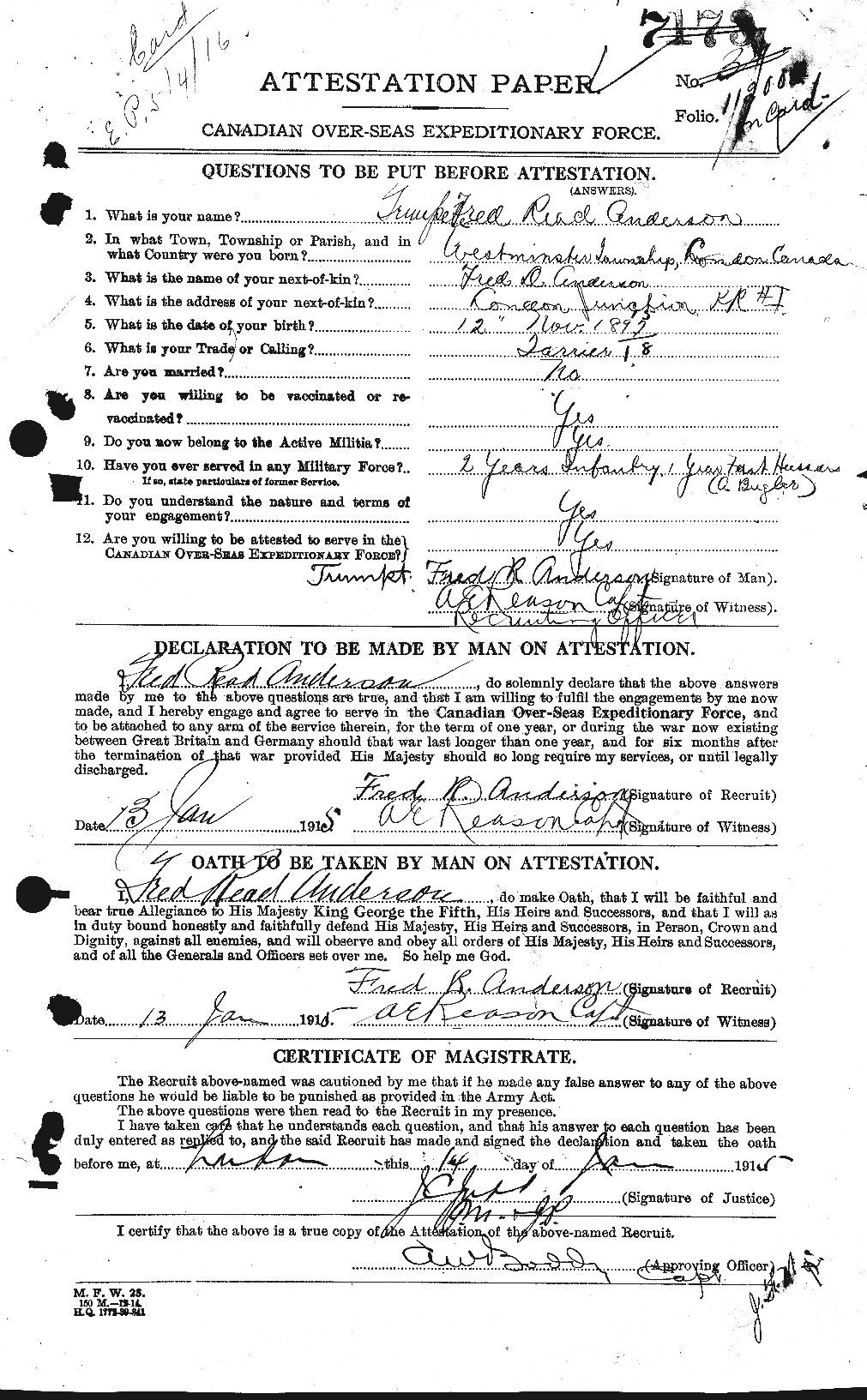 Personnel Records of the First World War - CEF 209830a