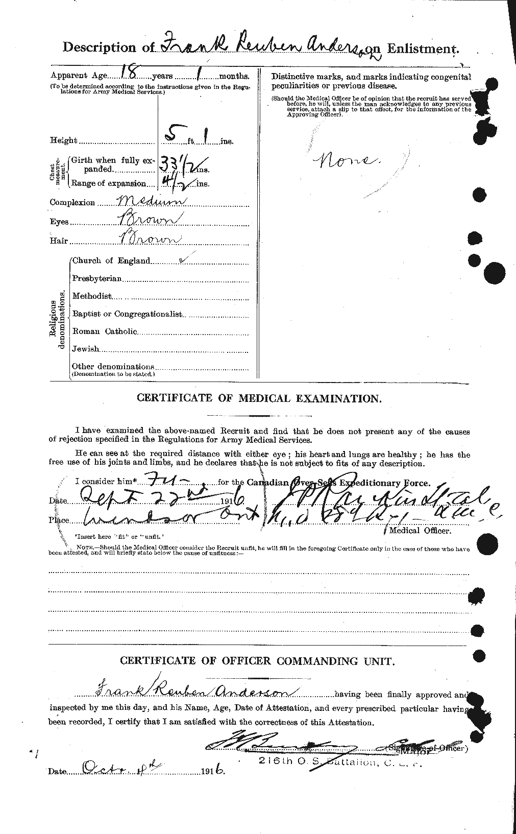 Dossiers du Personnel de la Première Guerre mondiale - CEC 209843b
