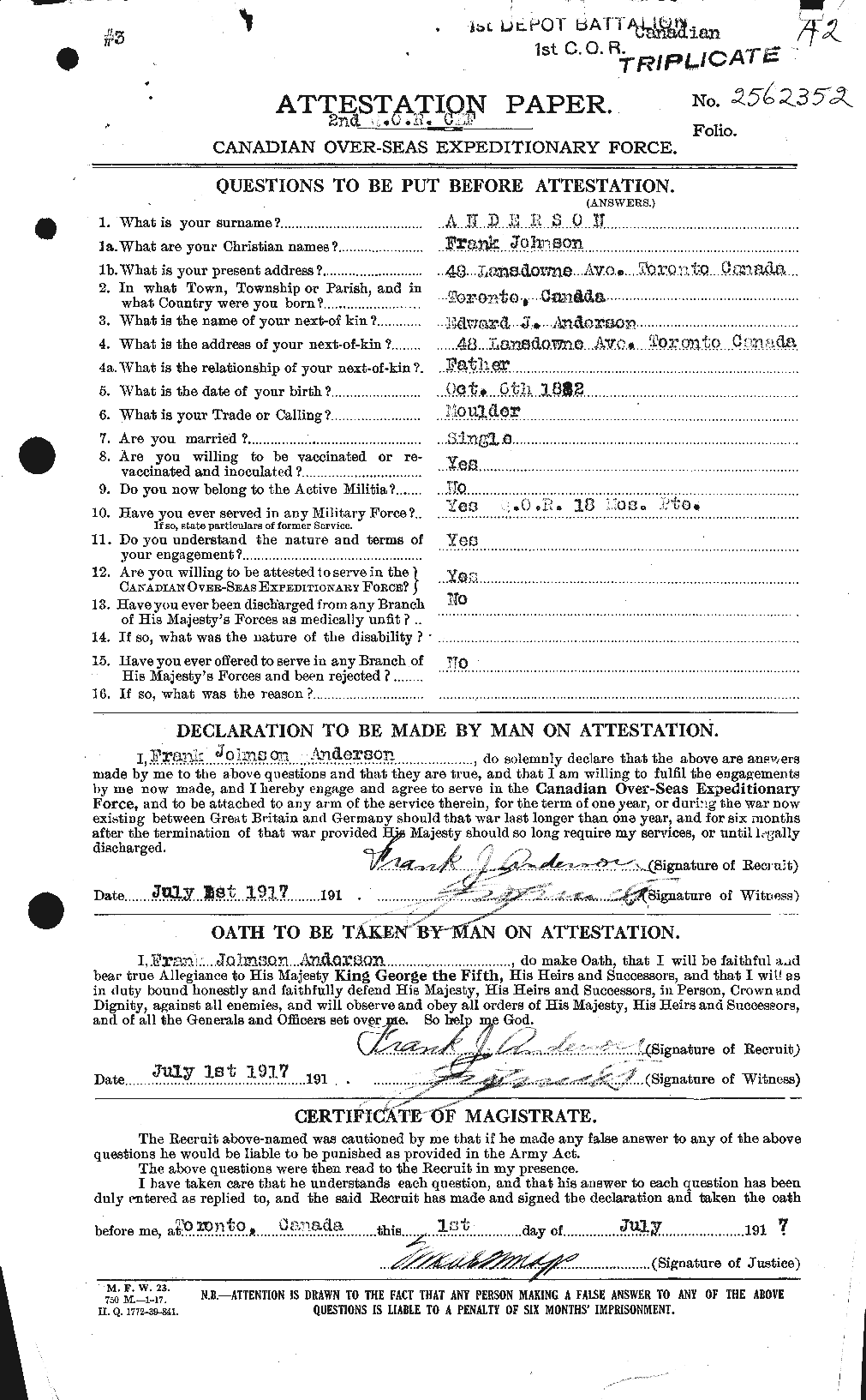 Personnel Records of the First World War - CEF 209845a