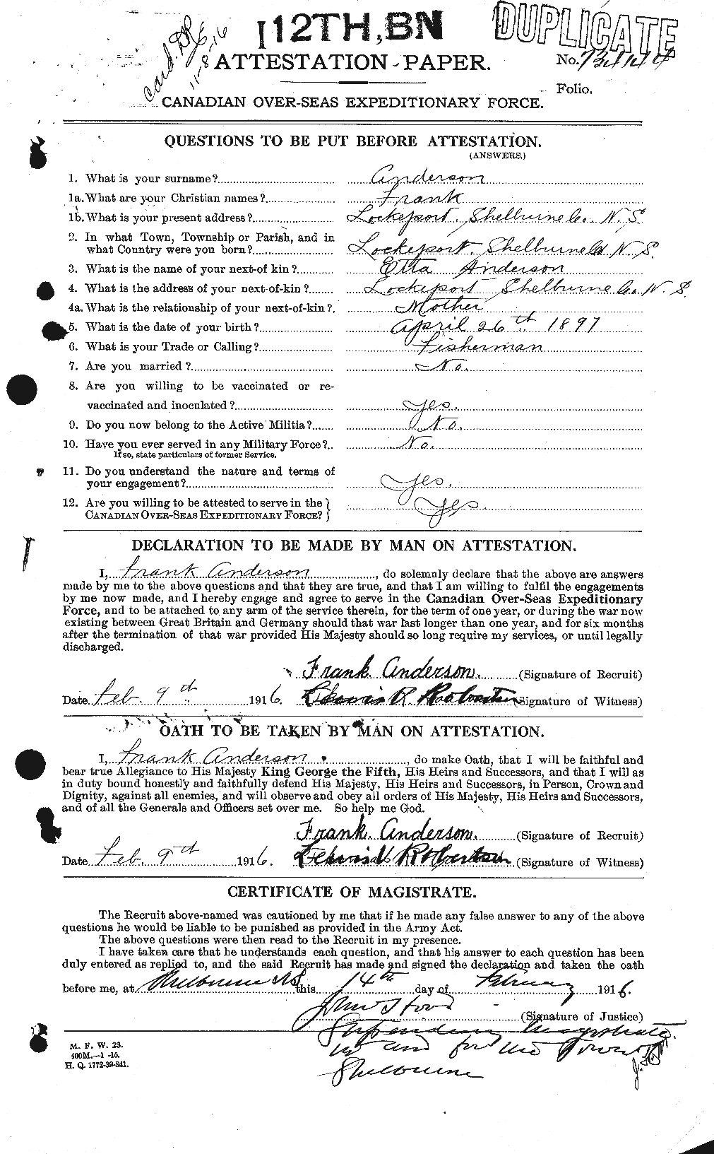 Personnel Records of the First World War - CEF 209857a