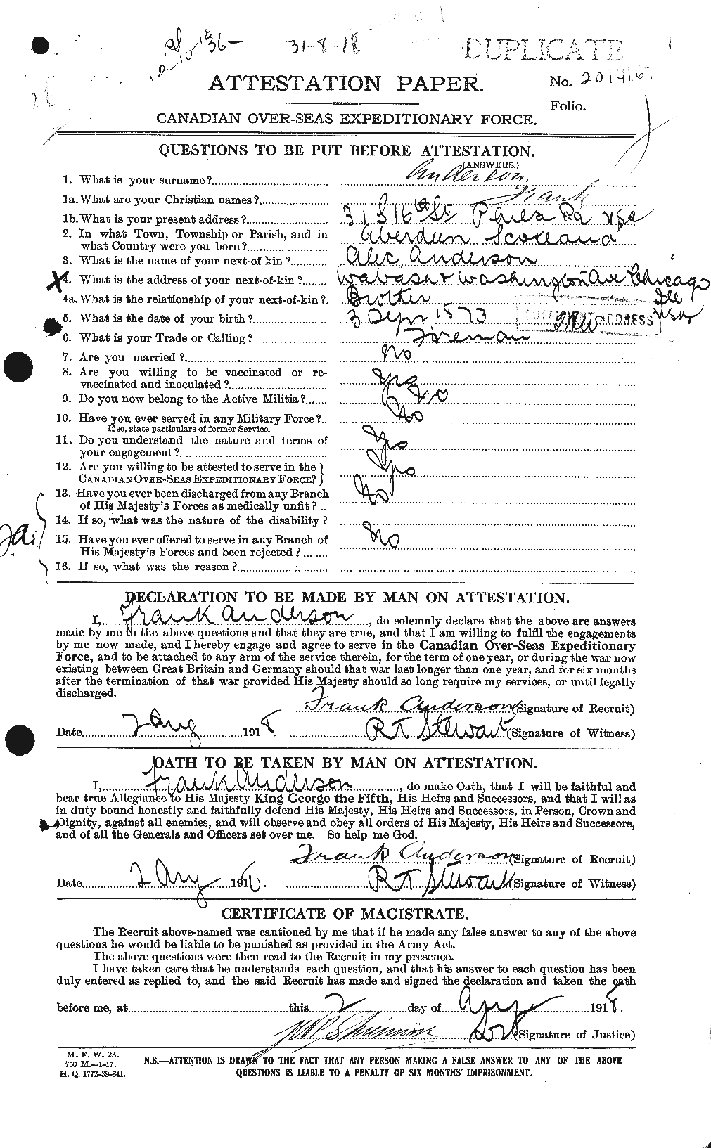 Personnel Records of the First World War - CEF 209862a