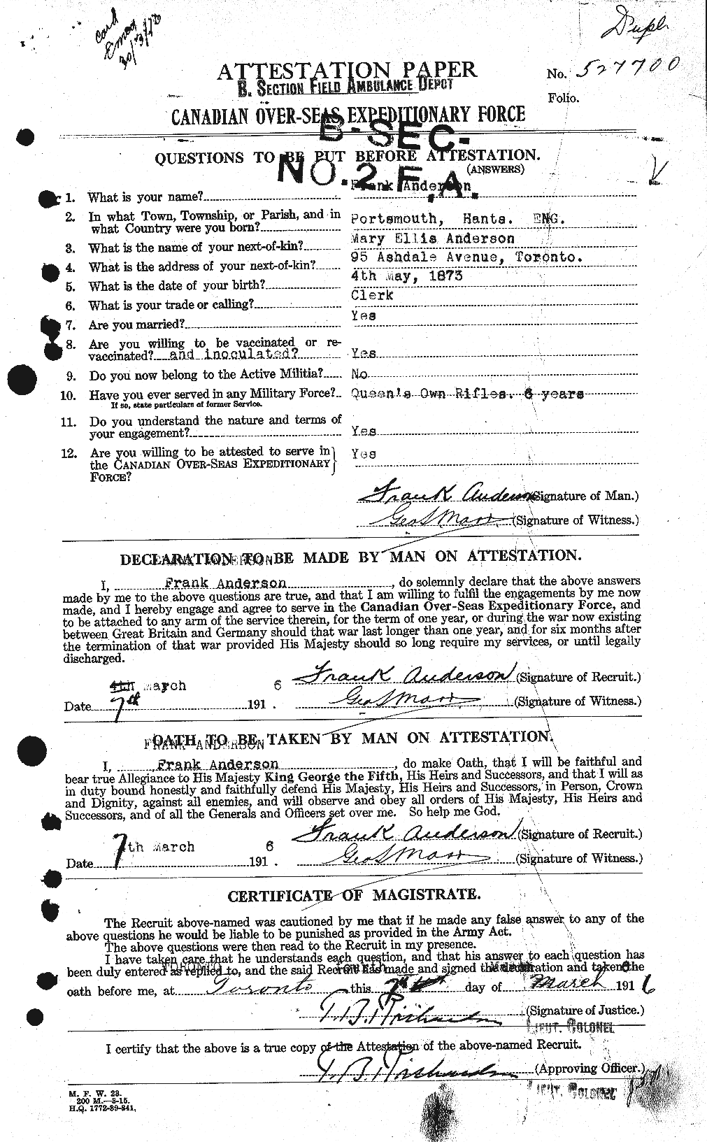 Personnel Records of the First World War - CEF 209863a