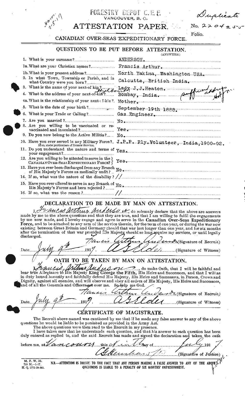Personnel Records of the First World War - CEF 209866a