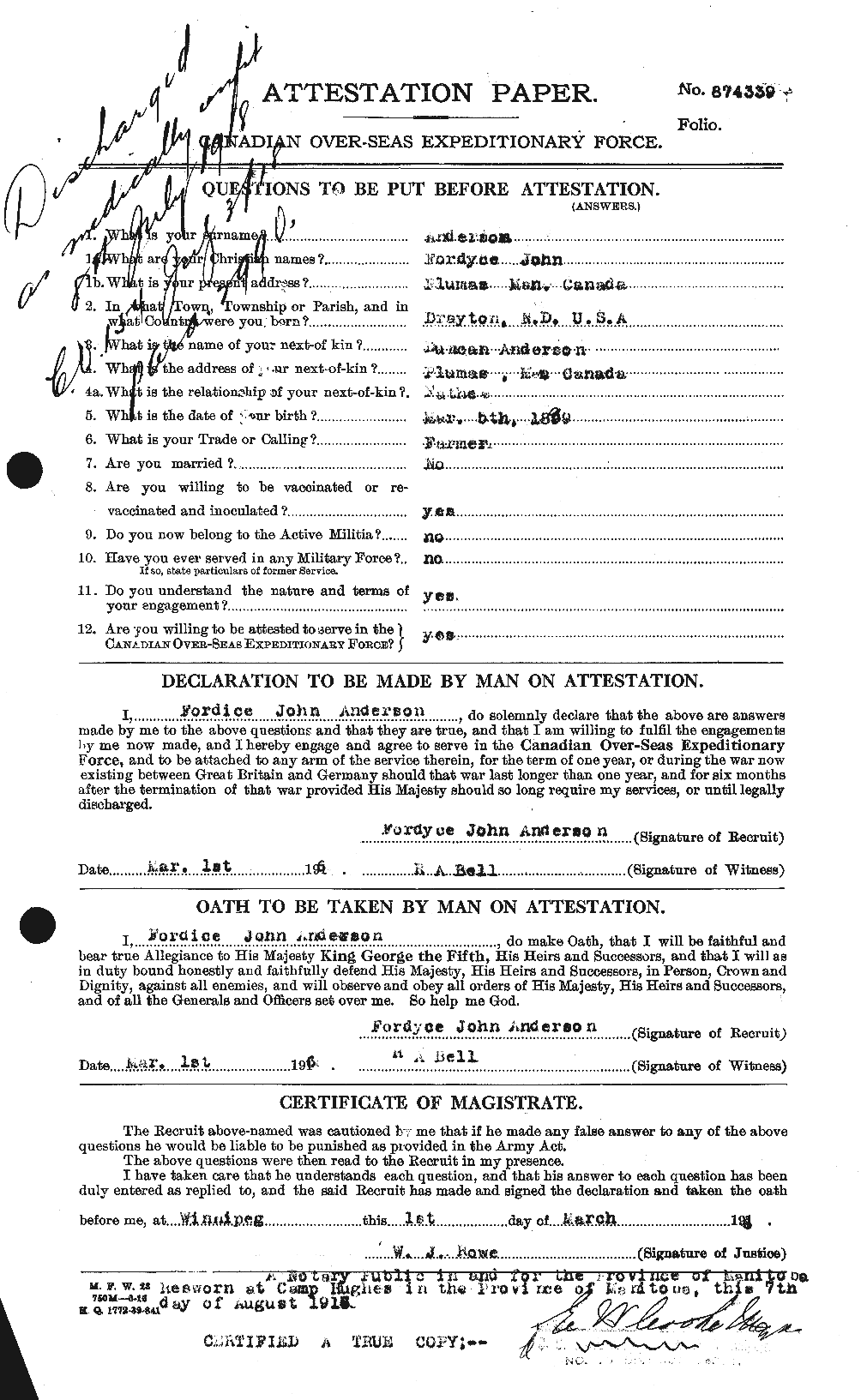 Personnel Records of the First World War - CEF 209868a