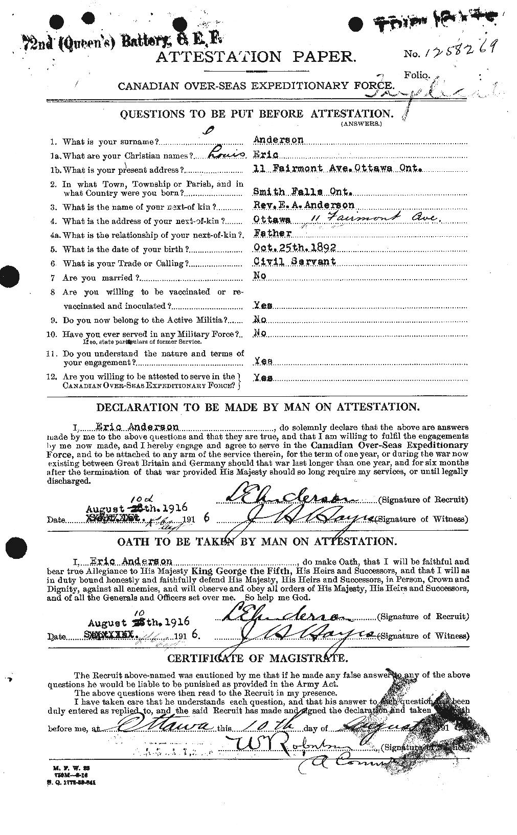 Personnel Records of the First World War - CEF 209898a