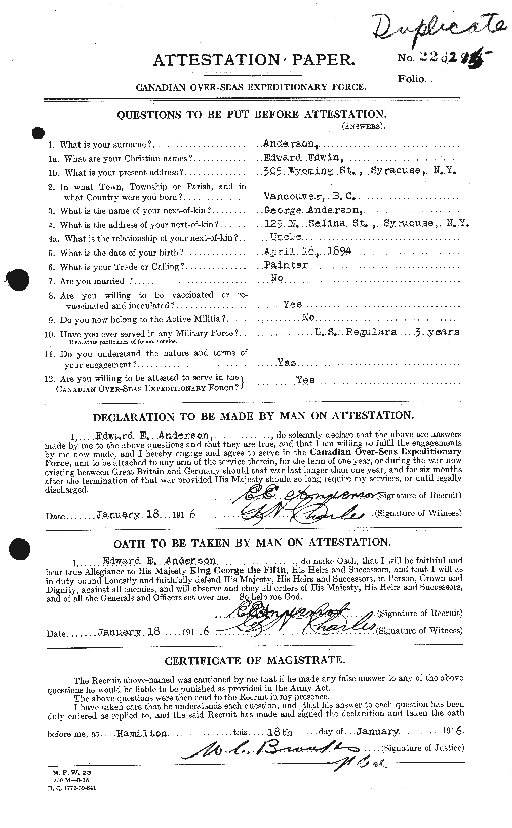 Personnel Records of the First World War - CEF 209937a
