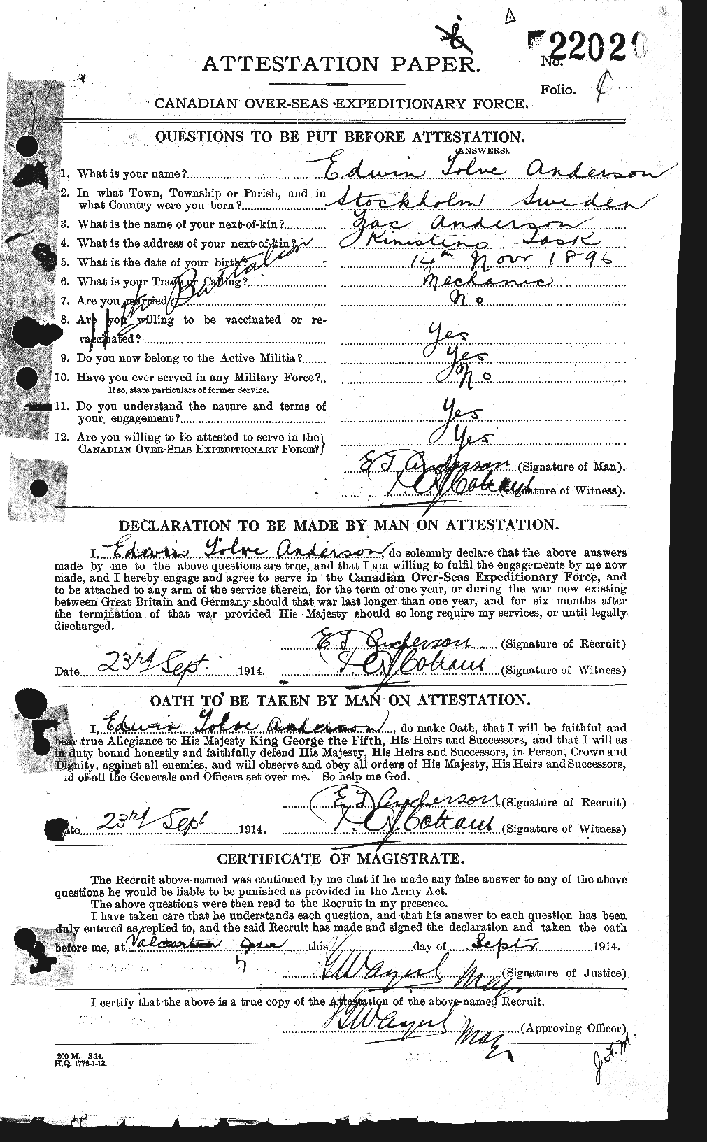 Personnel Records of the First World War - CEF 209946a