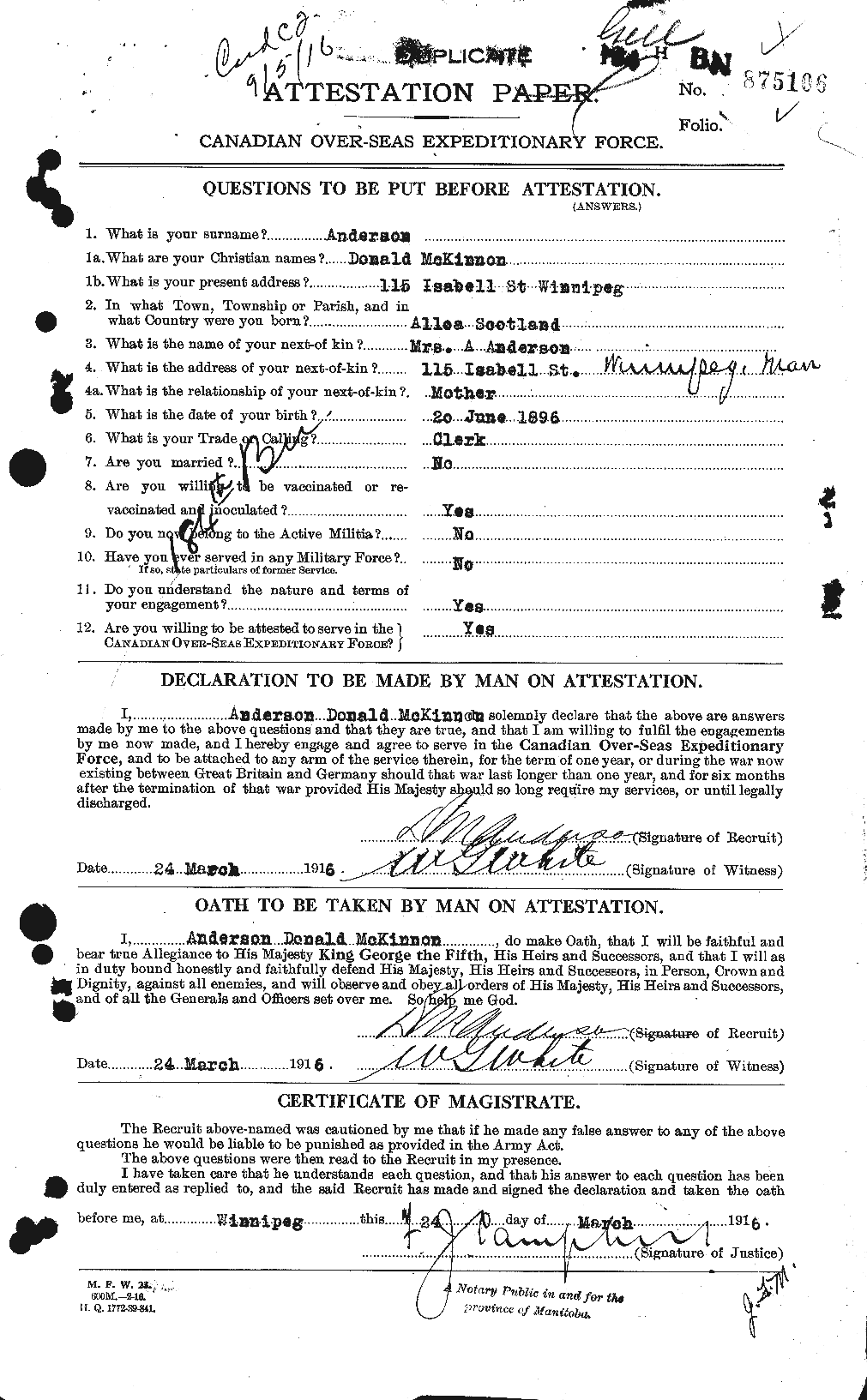 Personnel Records of the First World War - CEF 209980a