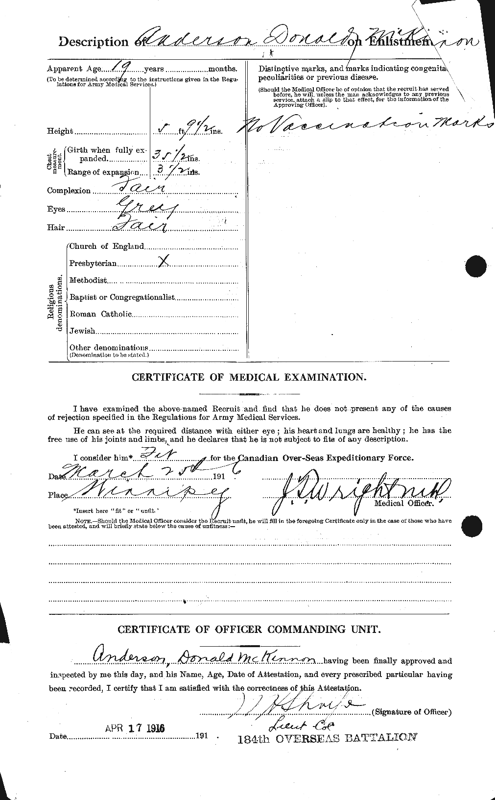 Personnel Records of the First World War - CEF 209981b