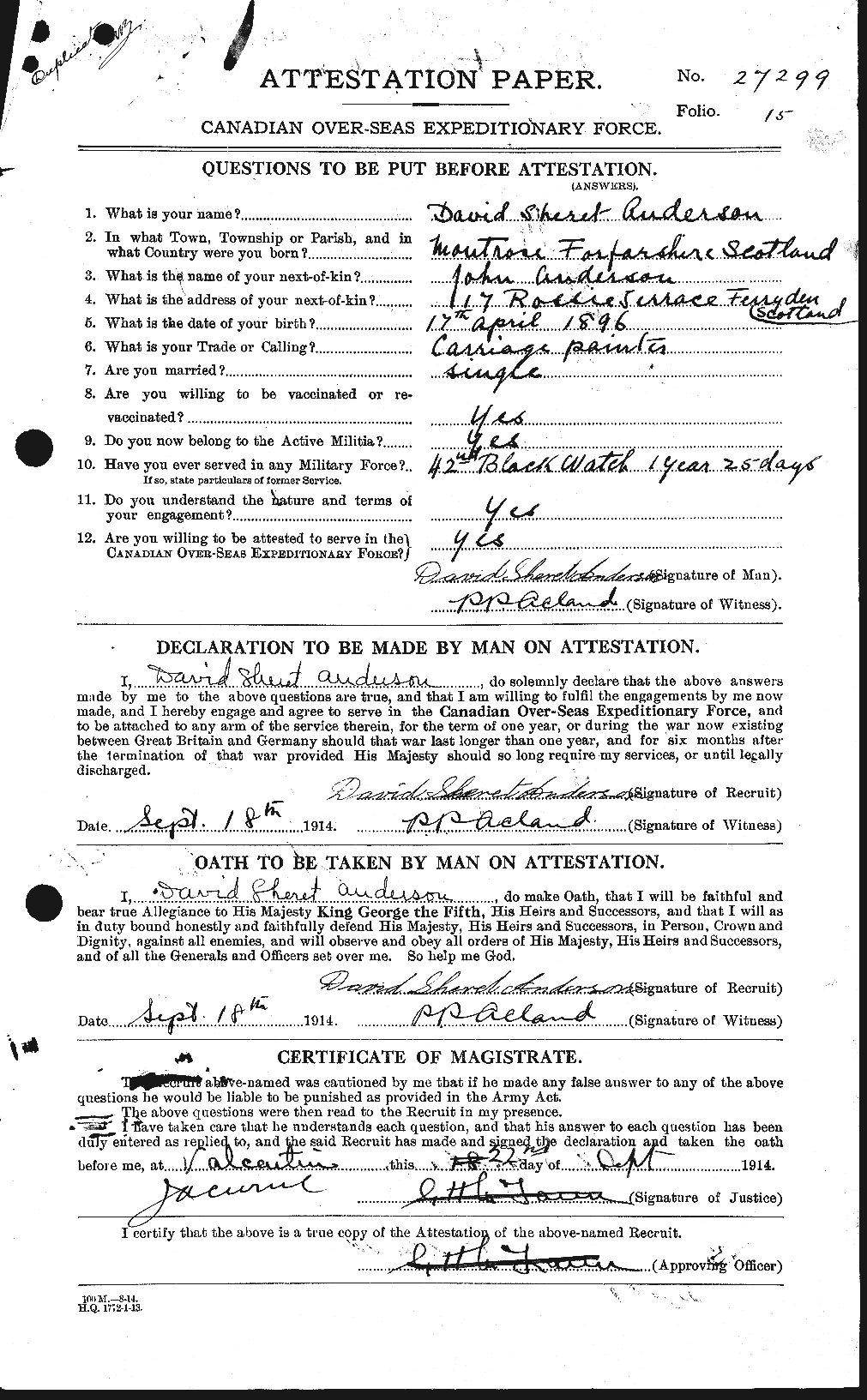 Personnel Records of the First World War - CEF 210000a