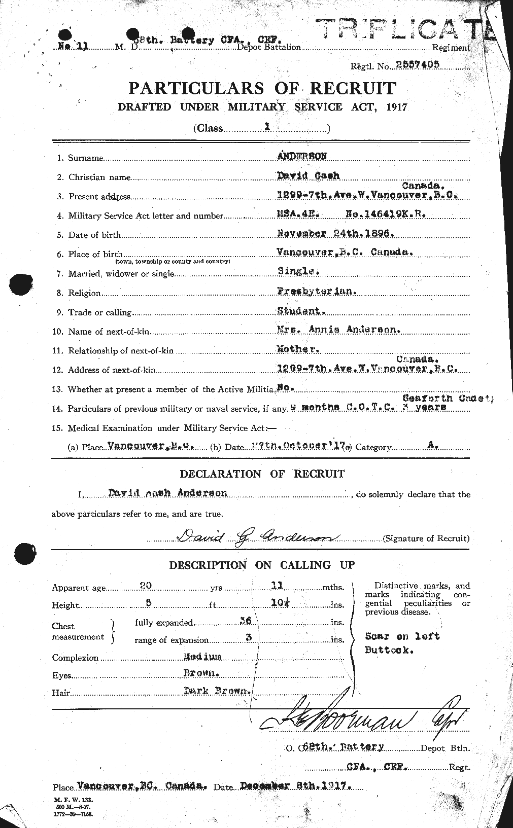 Personnel Records of the First World War - CEF 210014a