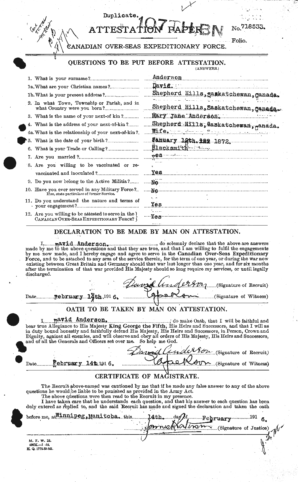 Personnel Records of the First World War - CEF 210021a