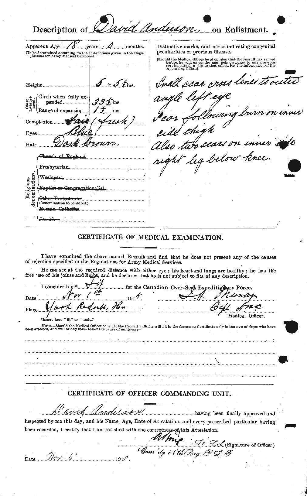 Dossiers du Personnel de la Première Guerre mondiale - CEC 210025b