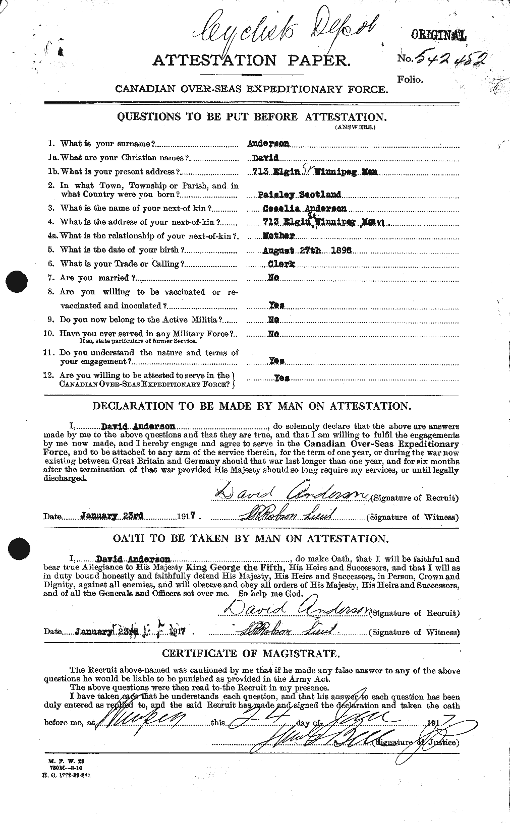 Personnel Records of the First World War - CEF 210029a