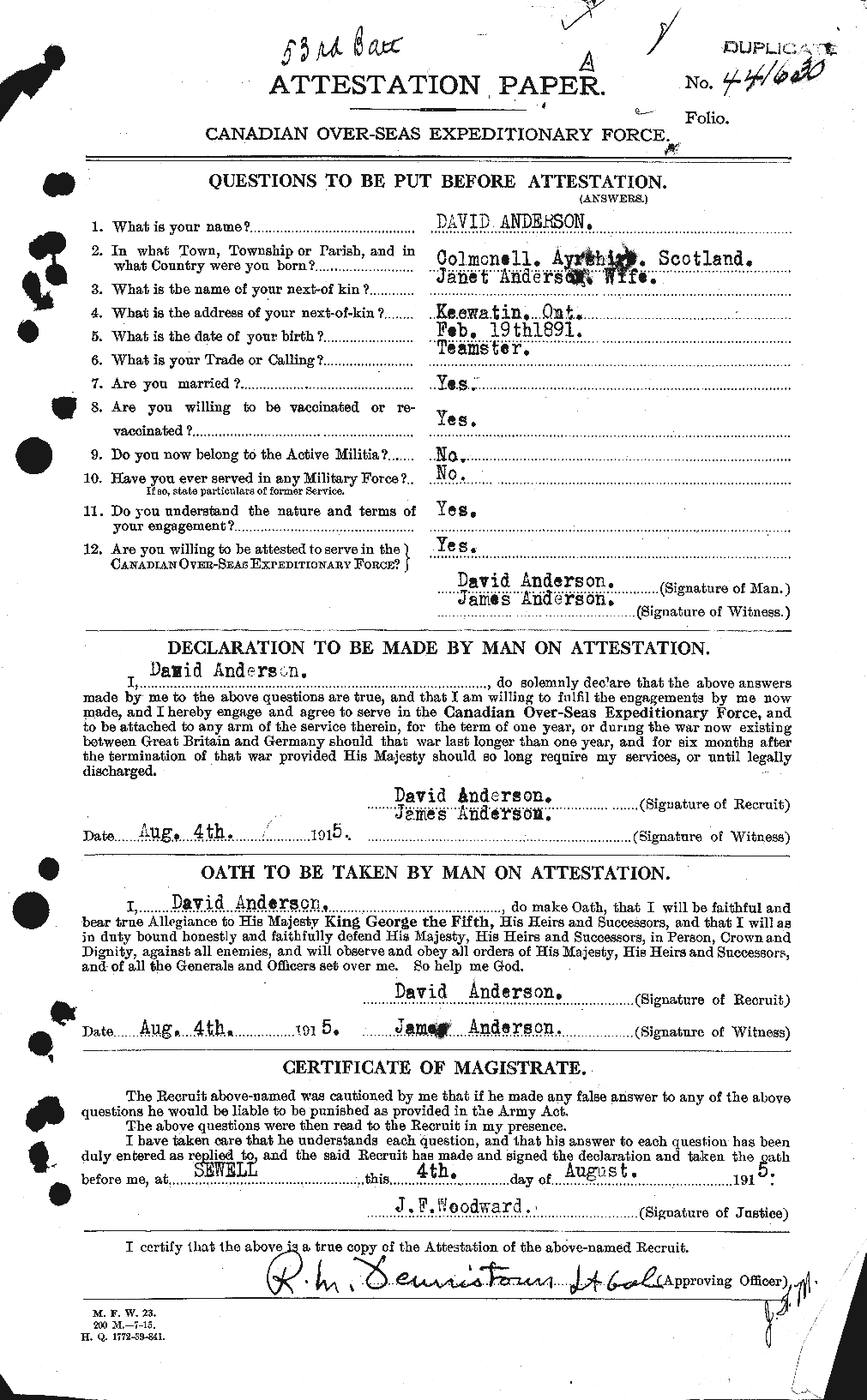 Personnel Records of the First World War - CEF 210032a