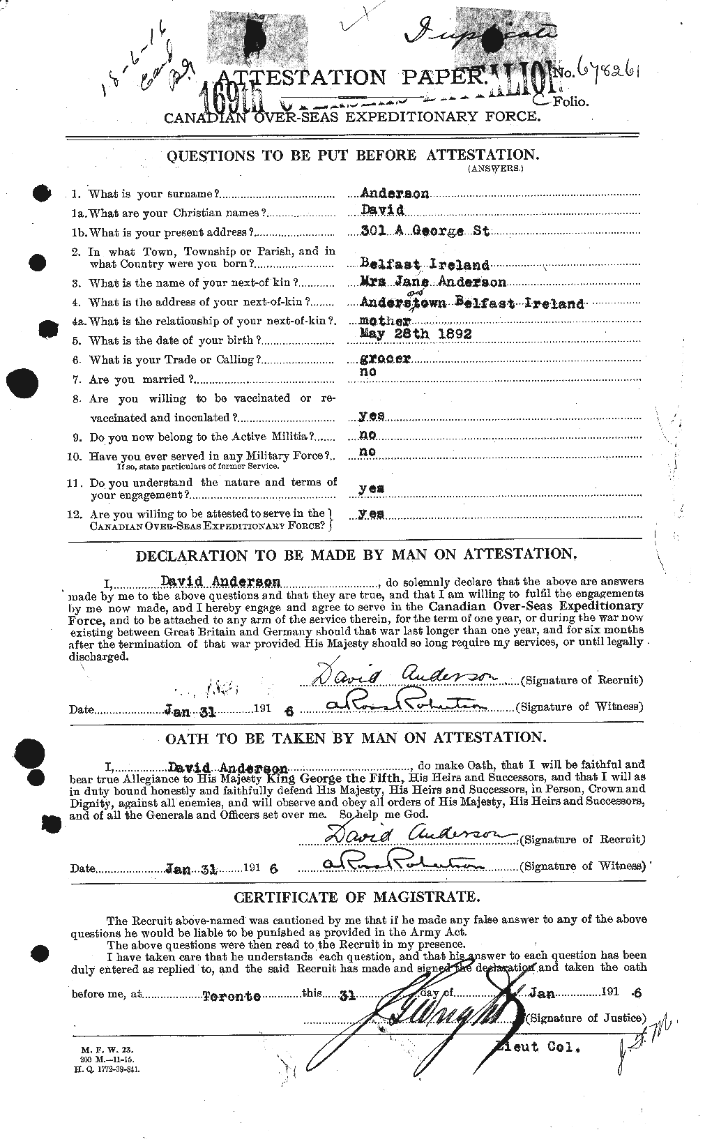 Personnel Records of the First World War - CEF 210041a