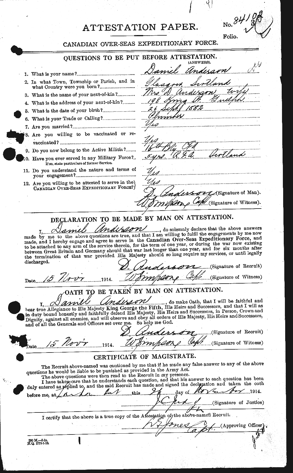Personnel Records of the First World War - CEF 210047a
