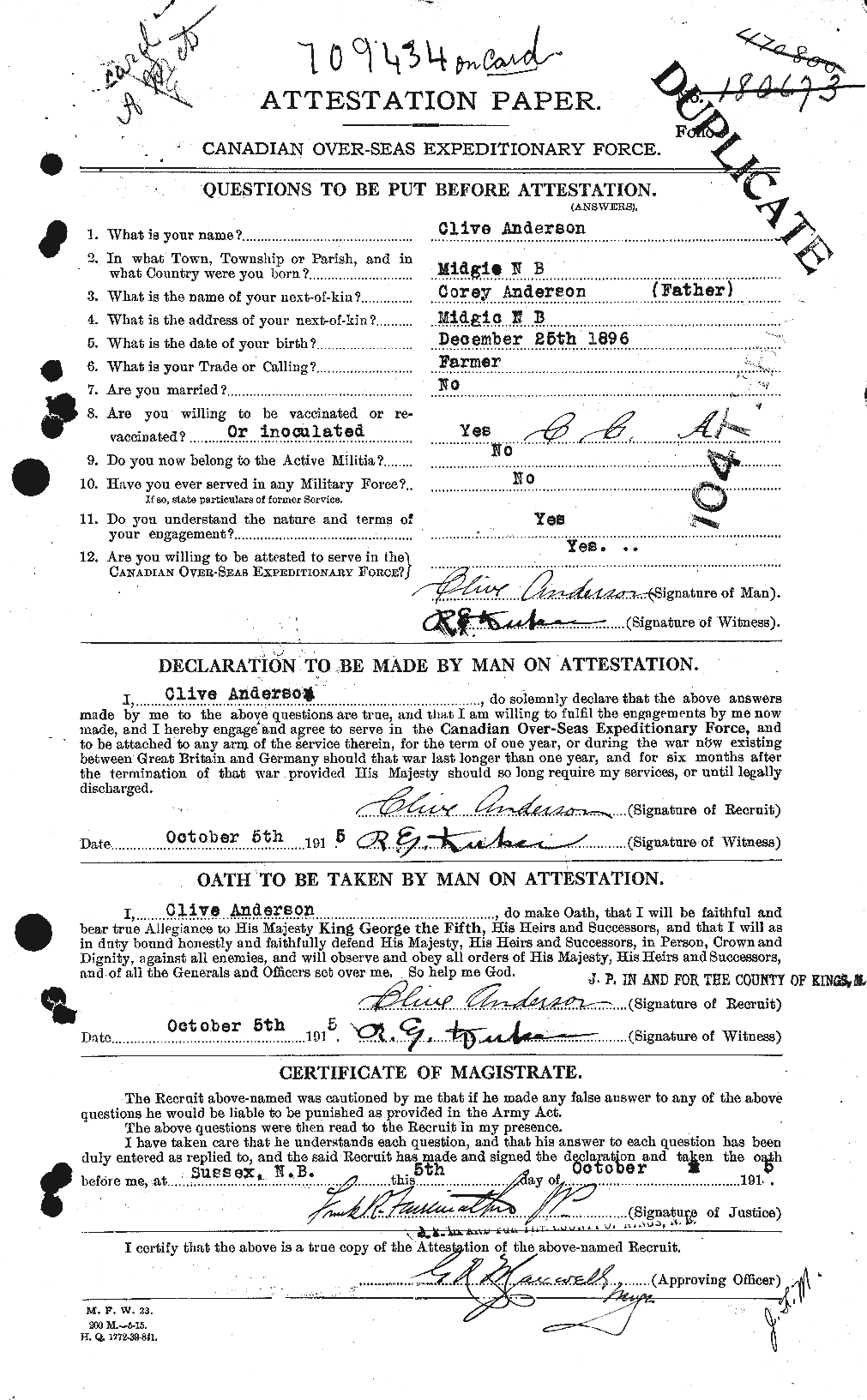 Personnel Records of the First World War - CEF 210058a