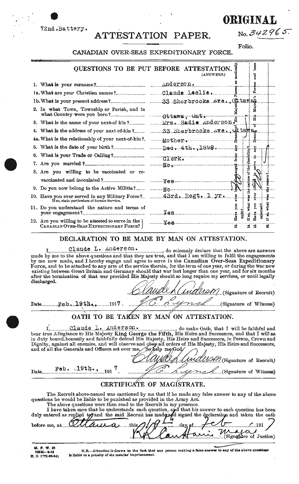 Personnel Records of the First World War - CEF 210068a