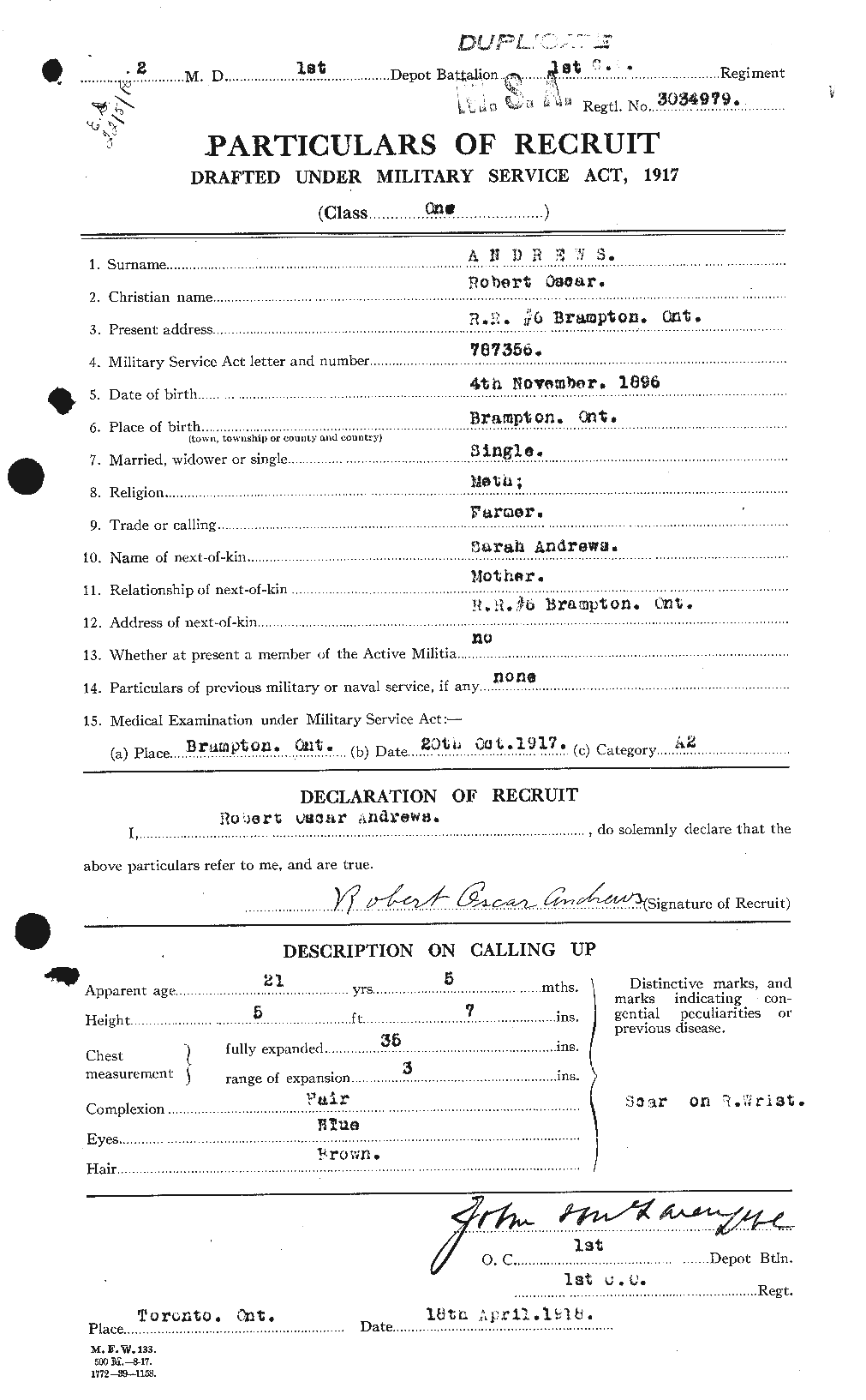 Personnel Records of the First World War - CEF 210118a