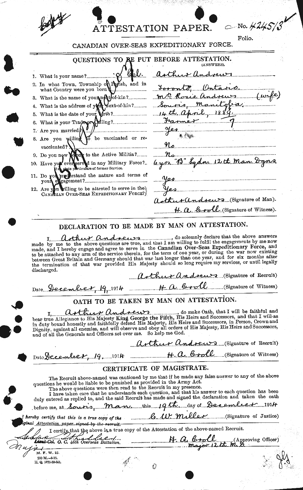 Personnel Records of the First World War - CEF 210436a