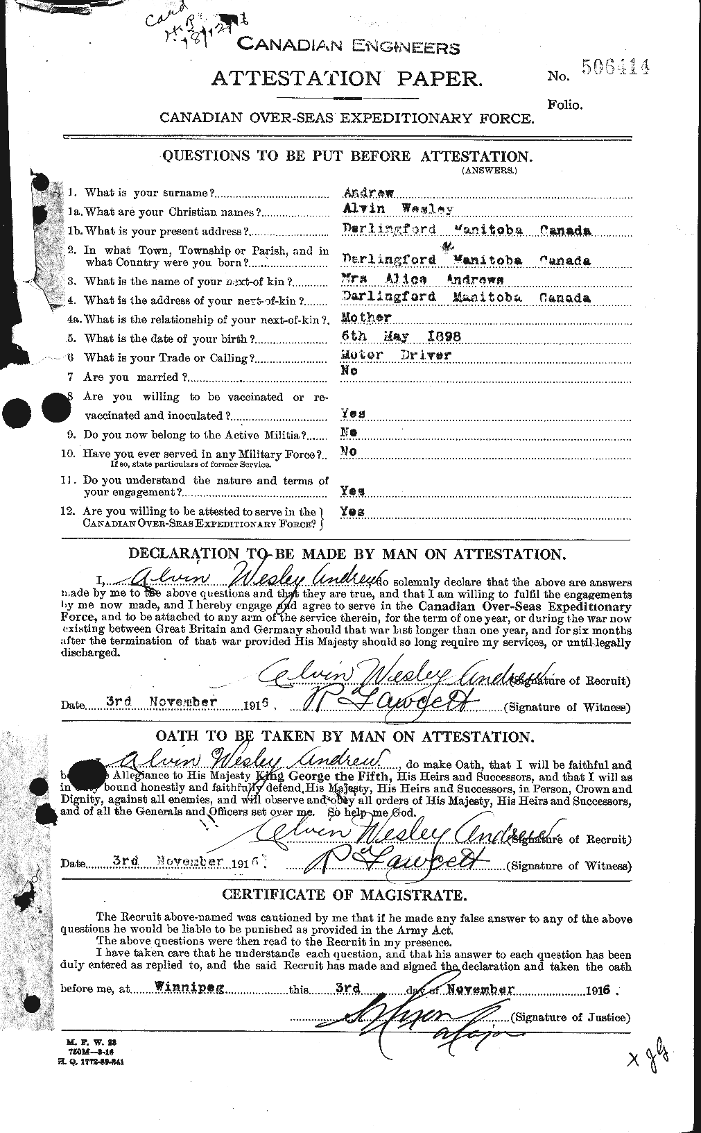 Personnel Records of the First World War - CEF 210567a