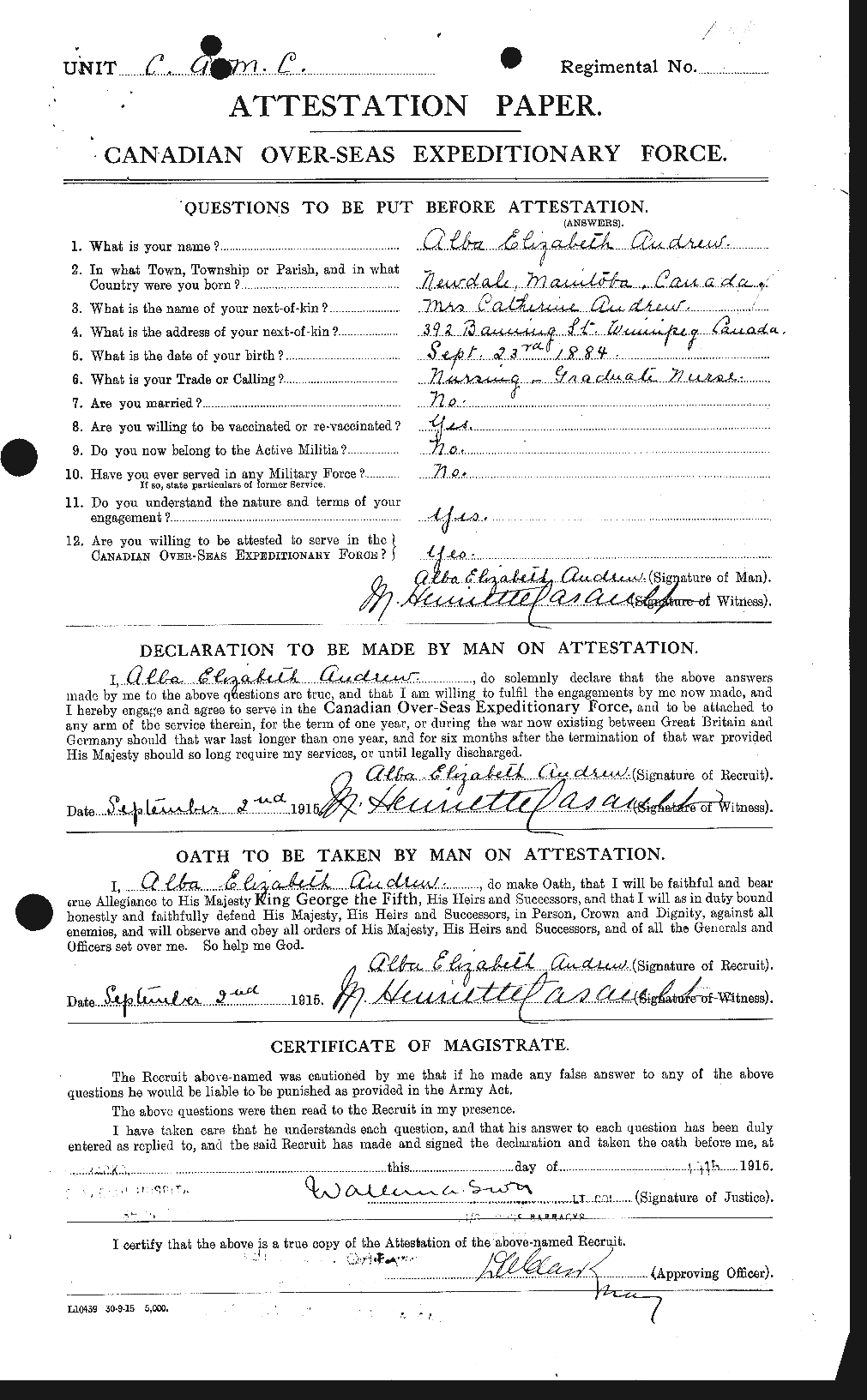 Personnel Records of the First World War - CEF 210576a