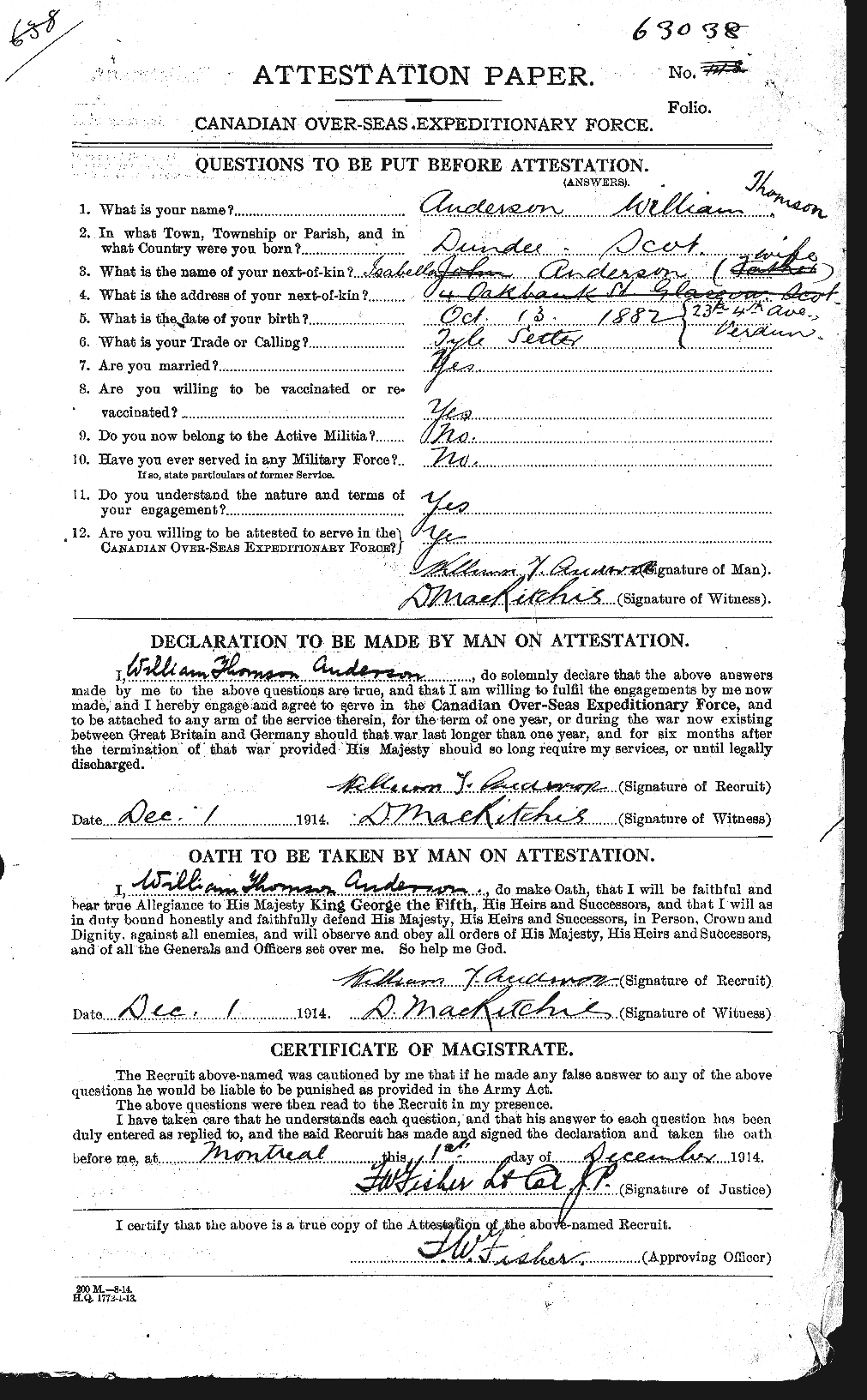 Personnel Records of the First World War - CEF 210668a