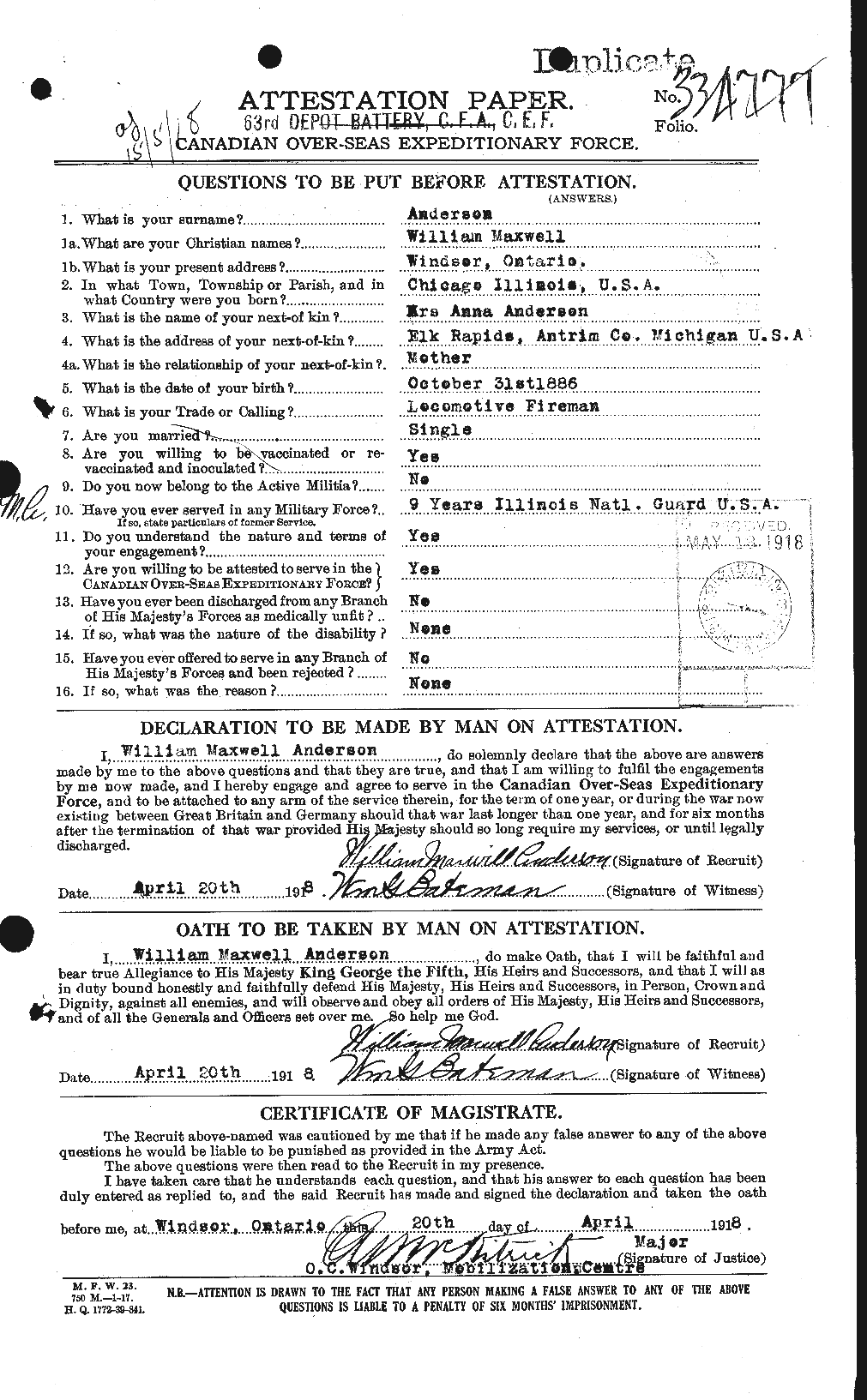 Personnel Records of the First World War - CEF 210685a