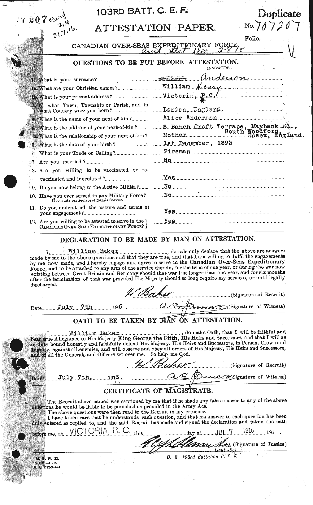 Personnel Records of the First World War - CEF 210712a