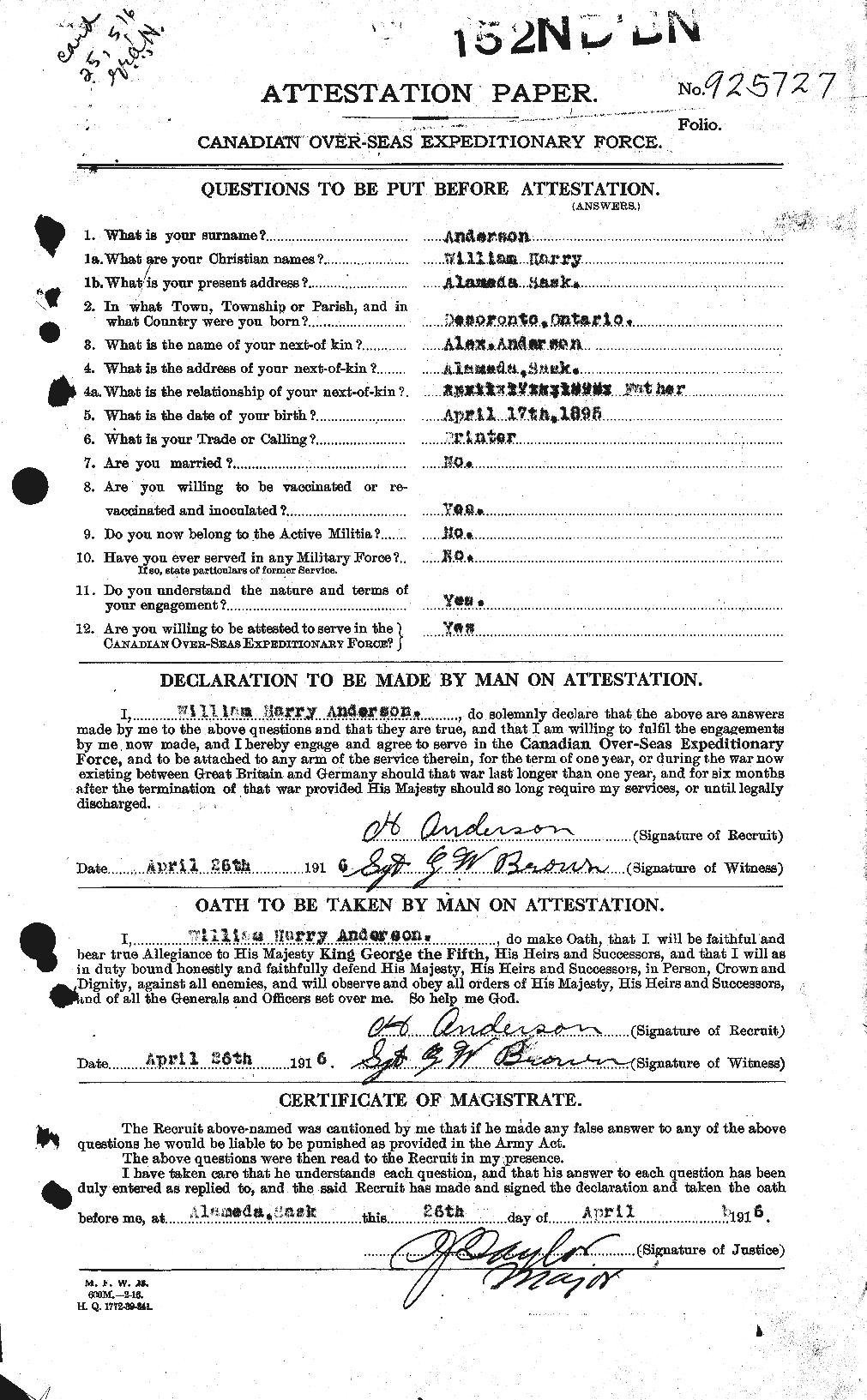 Personnel Records of the First World War - CEF 210717a