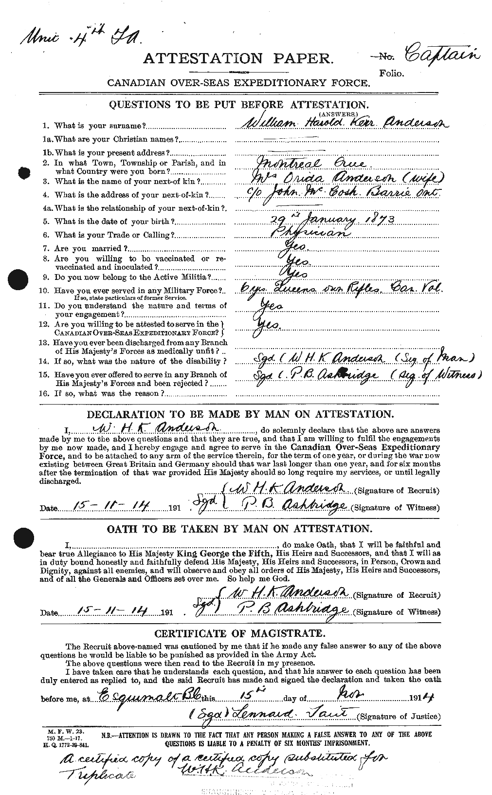 Personnel Records of the First World War - CEF 210718a
