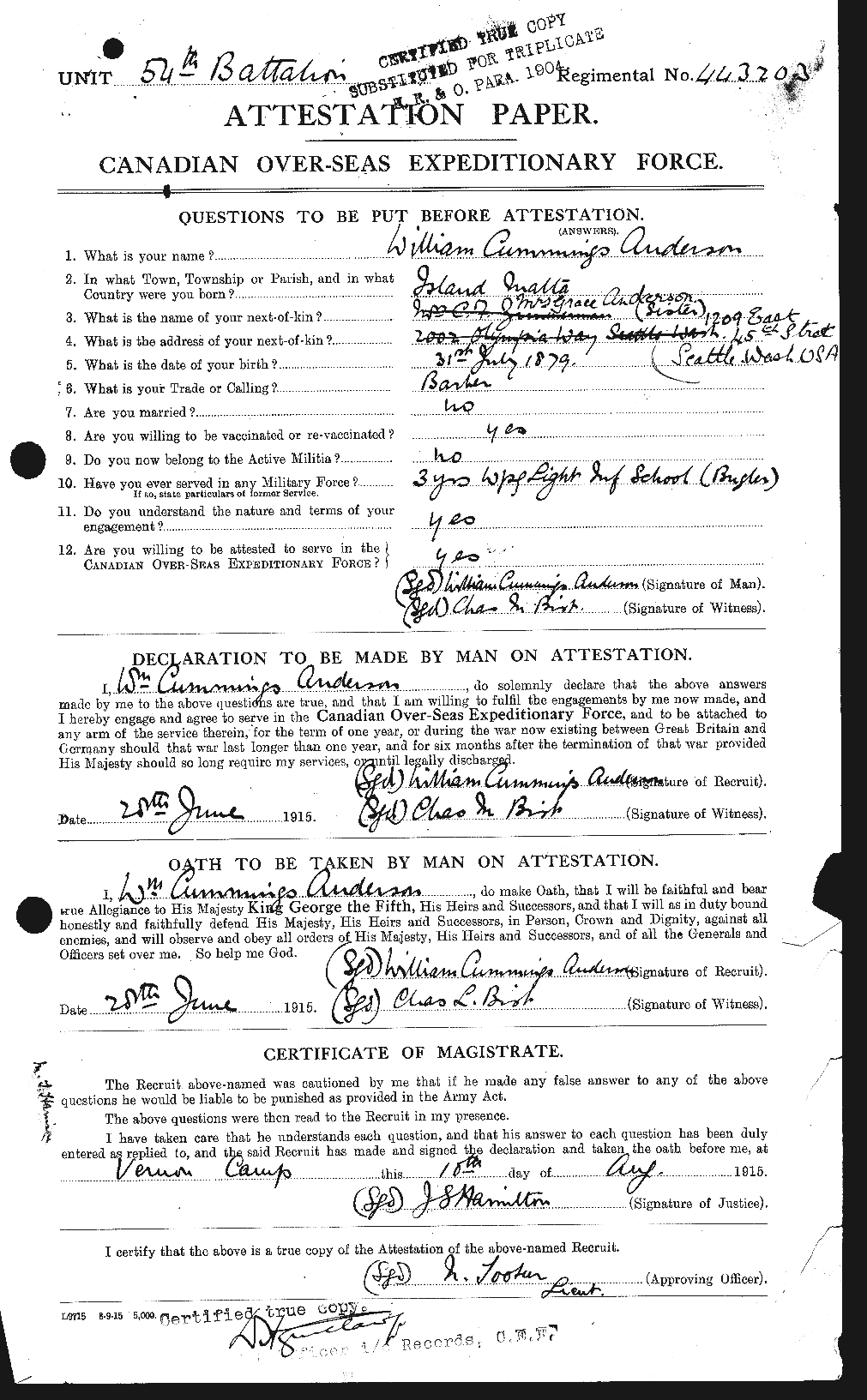 Personnel Records of the First World War - CEF 210730a