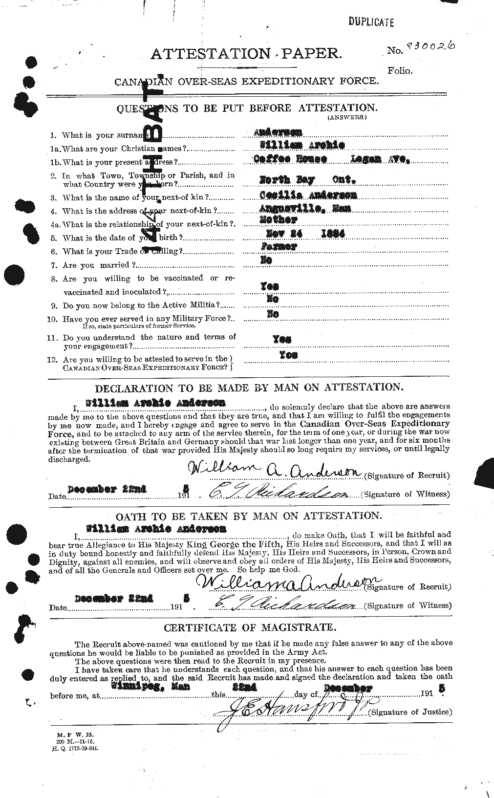 Personnel Records of the First World War - CEF 210741a
