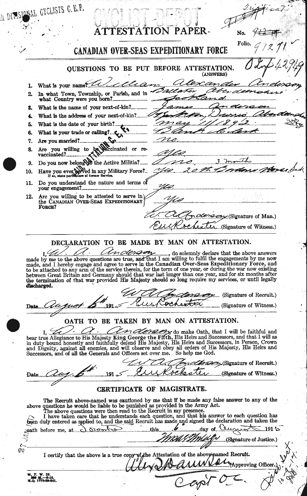 Personnel Records of the First World War - CEF 210746a