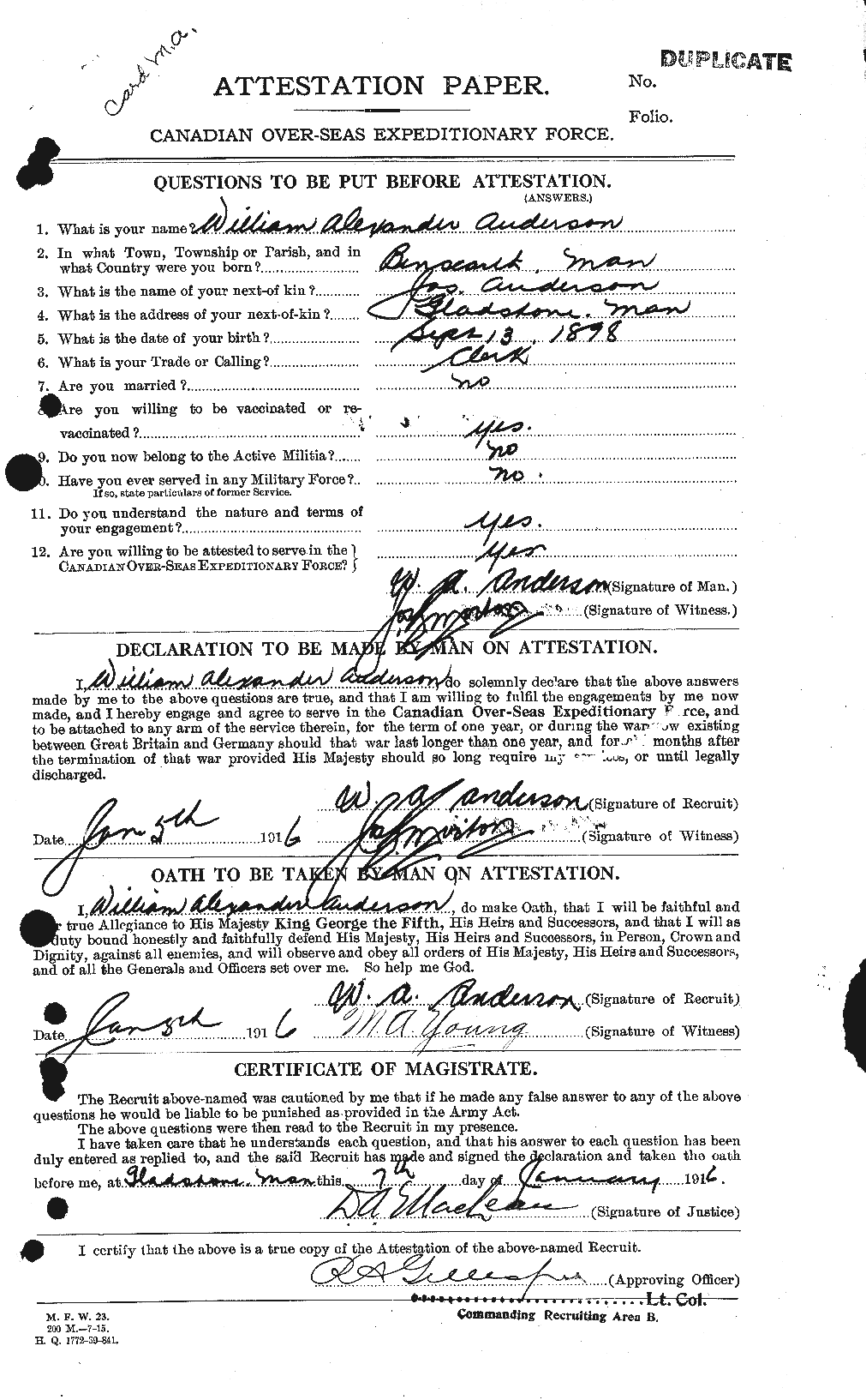 Personnel Records of the First World War - CEF 210748a