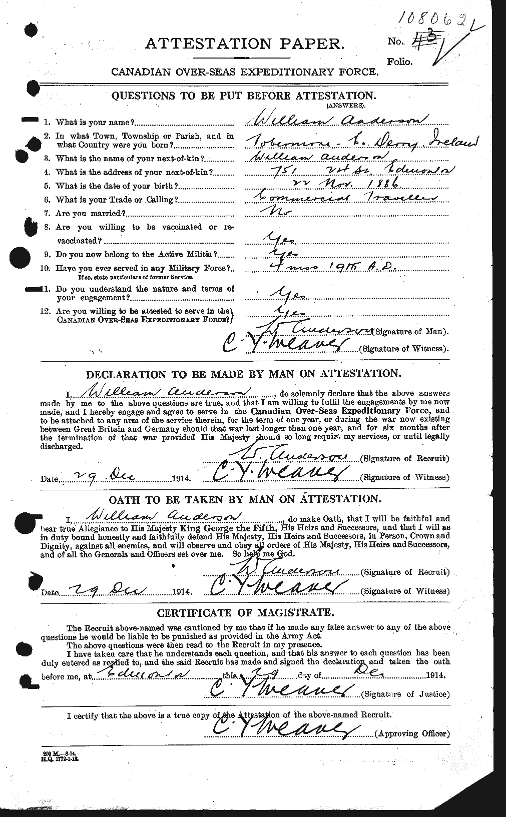 Personnel Records of the First World War - CEF 210765a