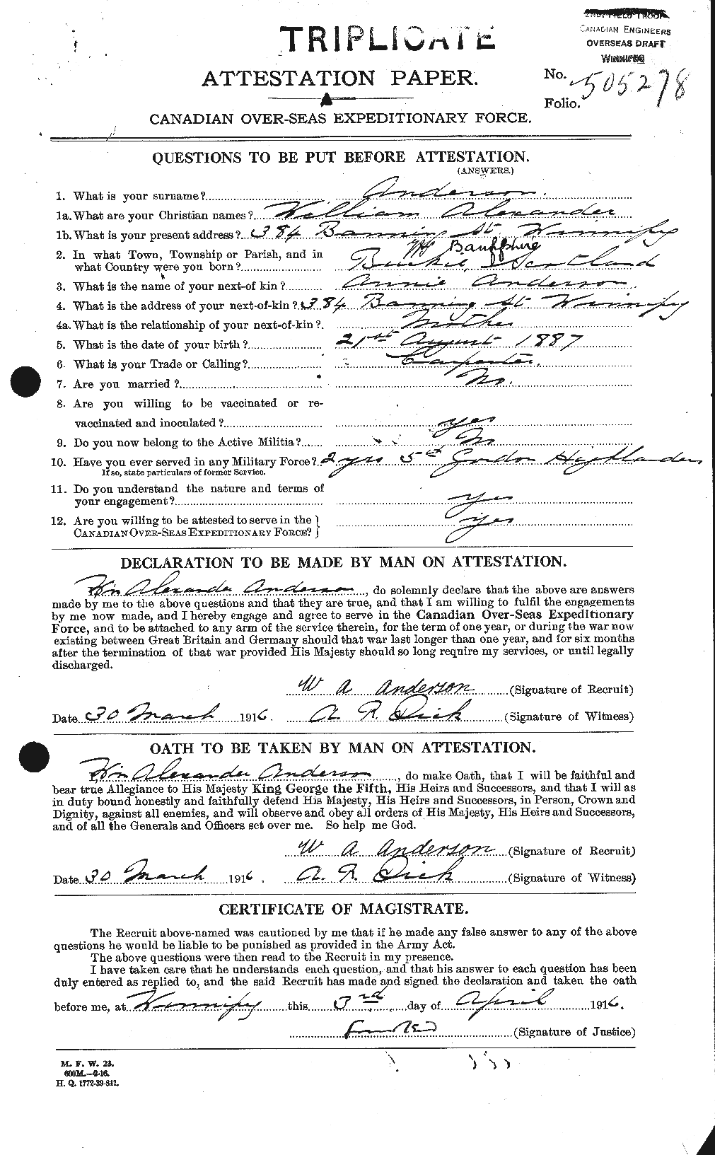 Personnel Records of the First World War - CEF 210770a