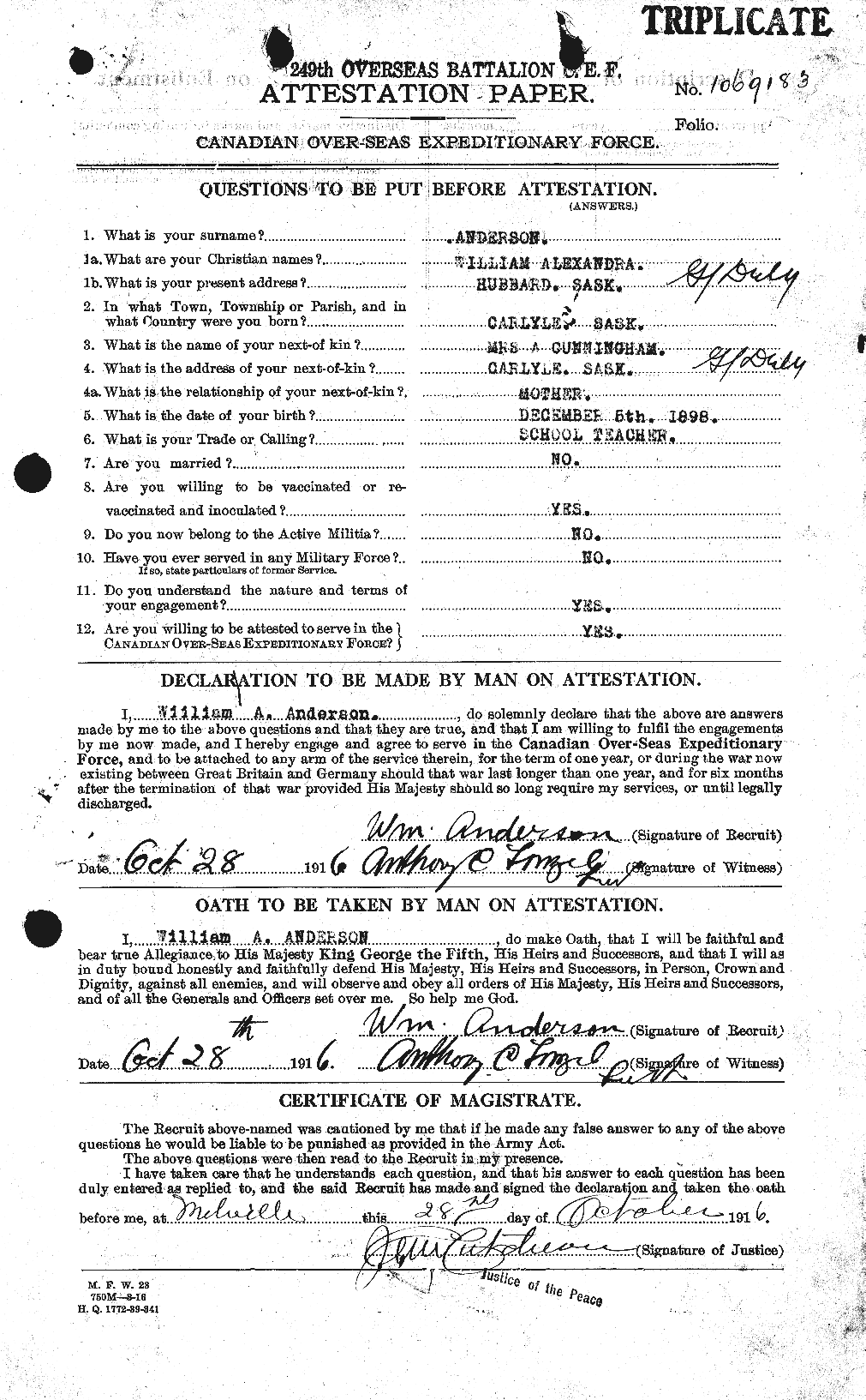 Personnel Records of the First World War - CEF 210774a
